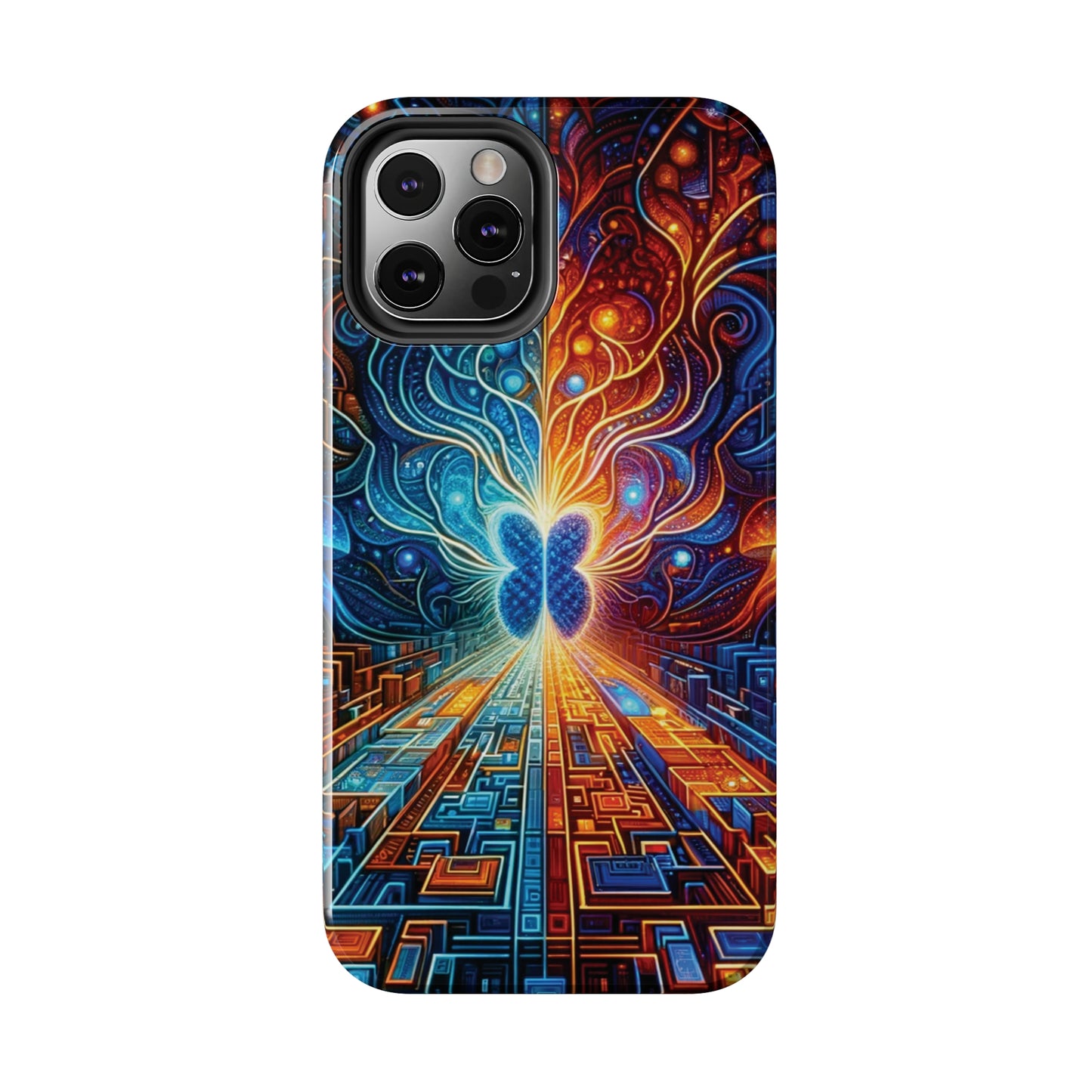 ToughDrop Apple iPhone Case Ft. Cyber Blue Butterfly