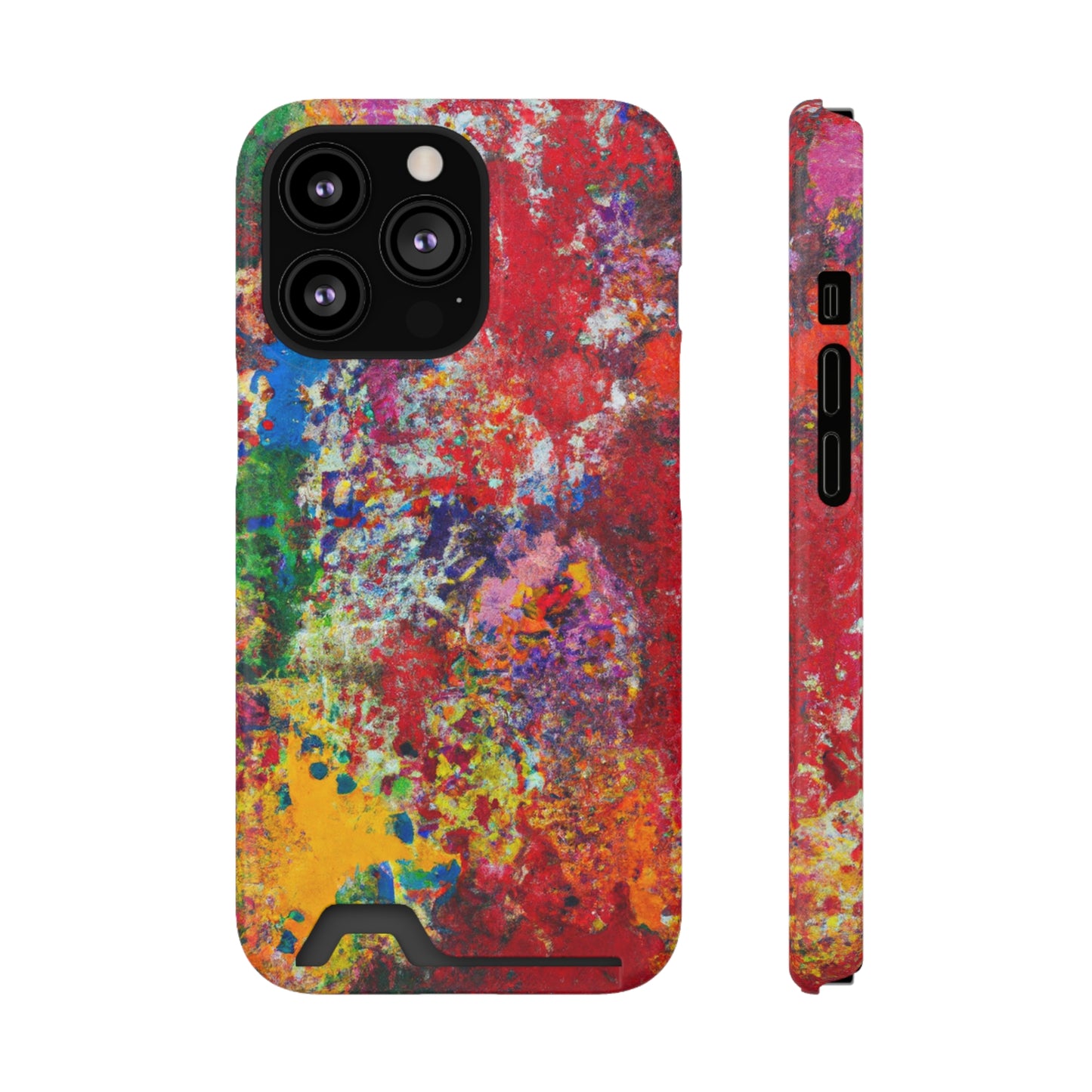 iPhone 13 and Samsung S21, S22 Cases with Card Holder Ft. Detailed Splats