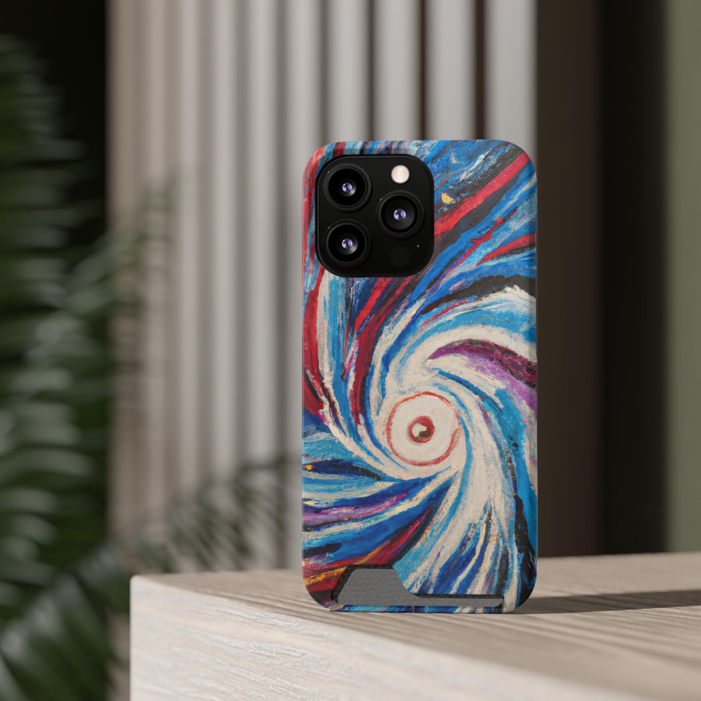iPhone 13 and Samsung S21, S22 Cases with Card Holder Ft. Abstract Vortex