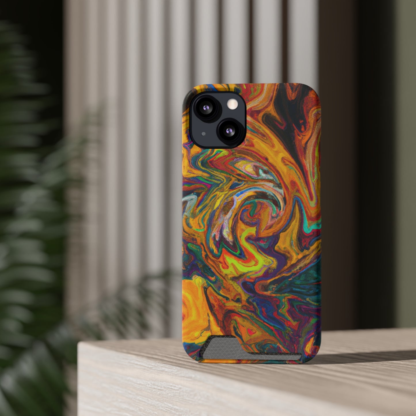 iPhone and Samsung Cases with Card Holder Ft. Abstract Spin
