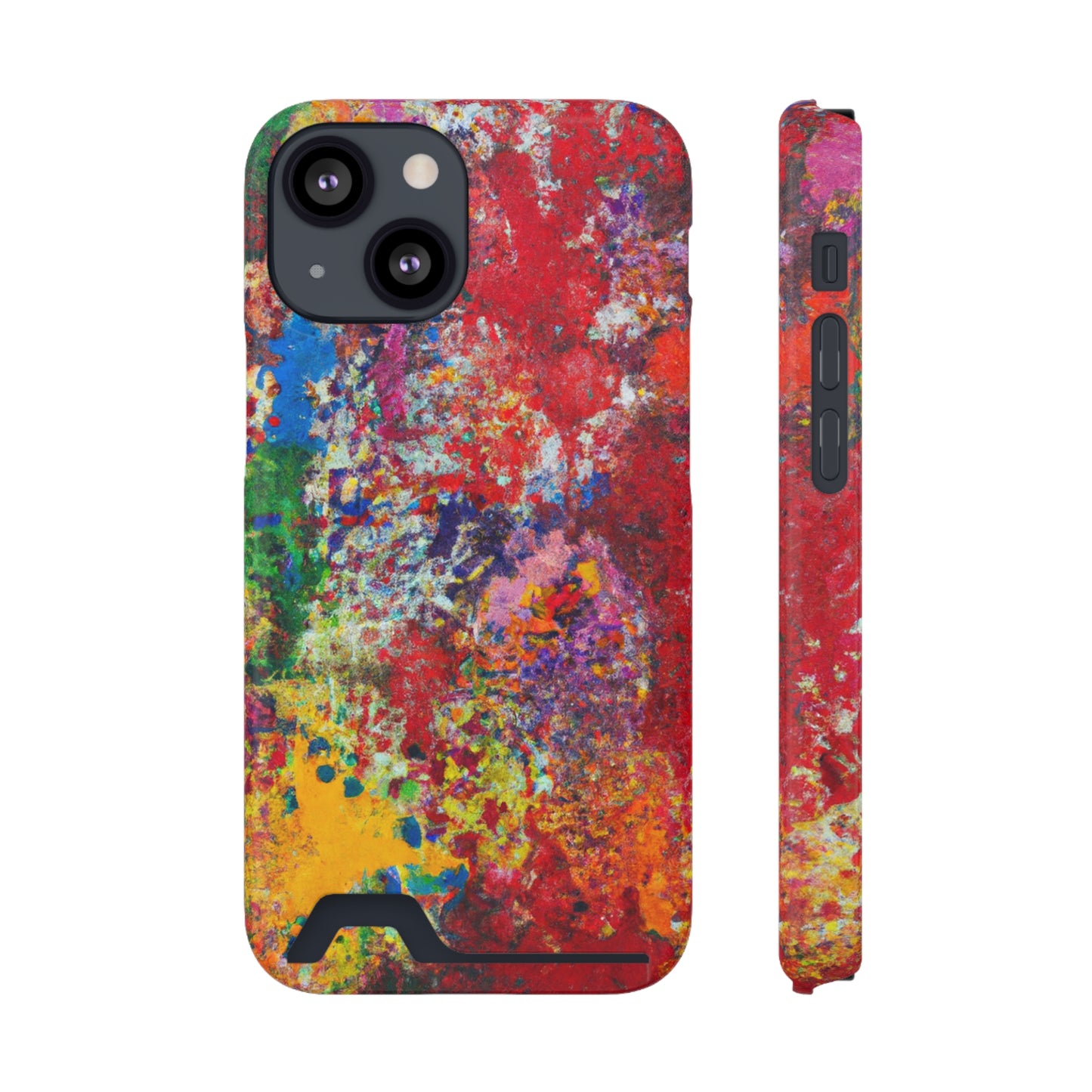 iPhone 13 and Samsung S21, S22 Cases with Card Holder Ft. Detailed Splats