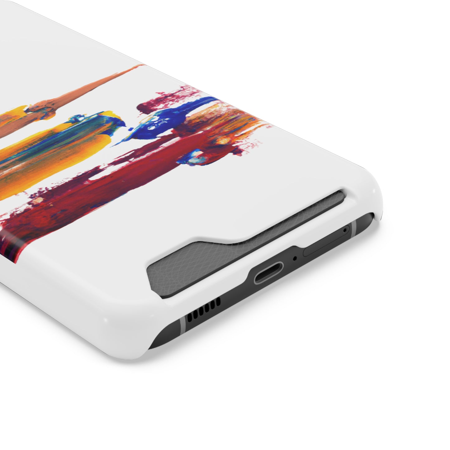 iPhone 13 and Samsung S21, S22 Cases with Card Holder Ft. Simple Strokes