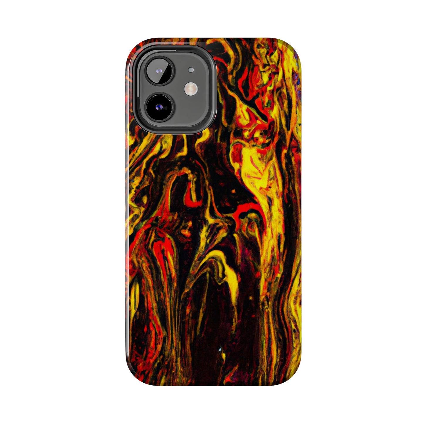 Tough Apple iPhone Case Ft. Abstract Black and Yellow