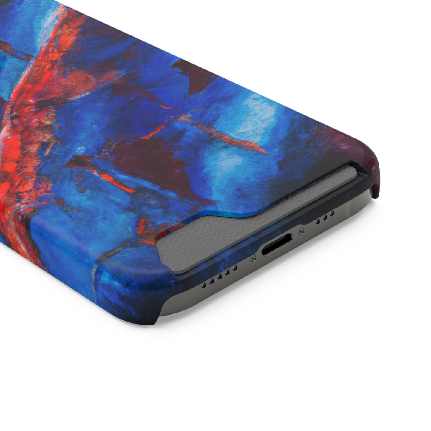 iPhone 13 and Samsung S21, S22 Cases with Card Holder Ft. Red Slash