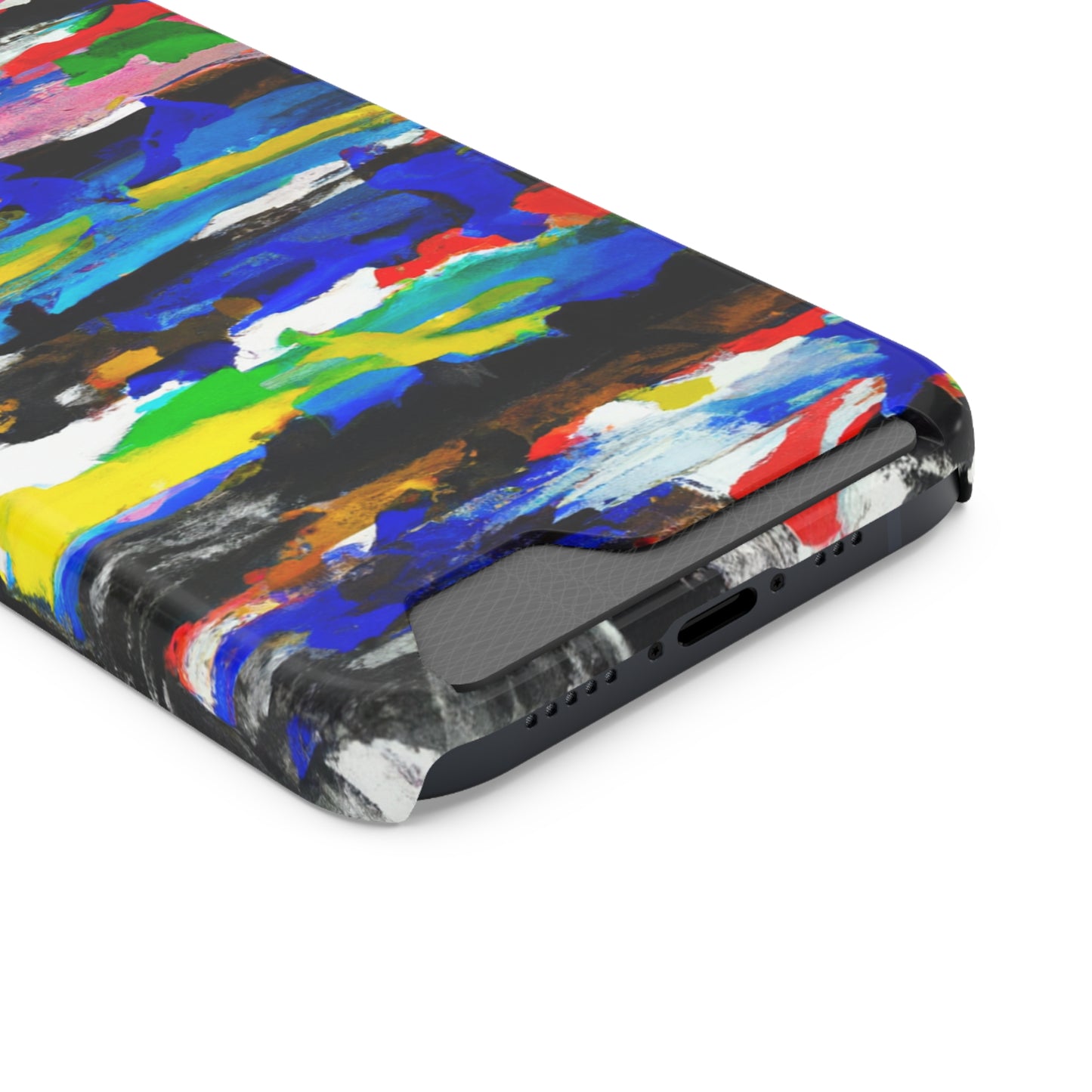 iPhone 13 and Samsung S21, S22 Cases with Card Holder Ft. Abstract Stripes