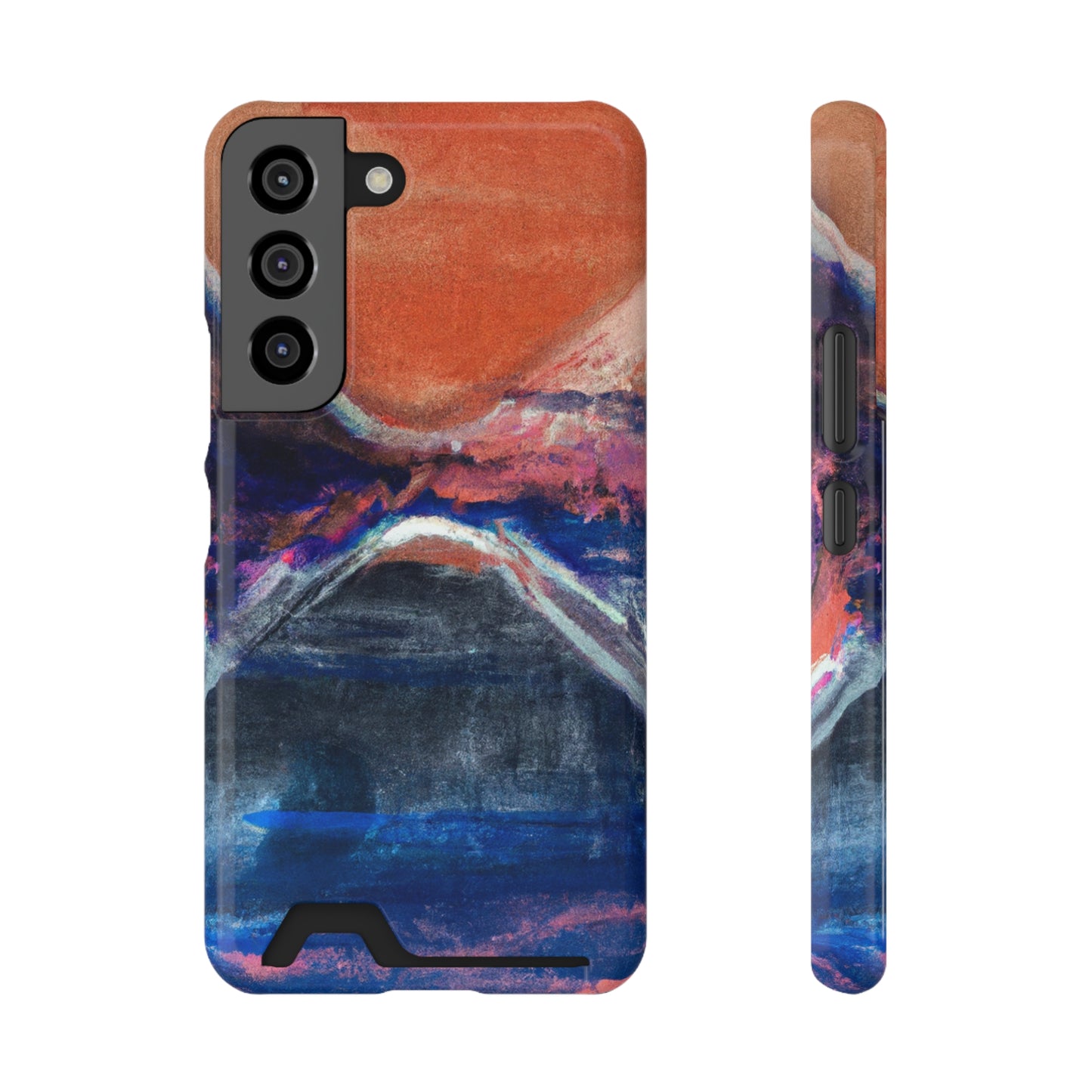 iPhone 13 and Samsung S21, S22 Cases with Card Holder Ft. XRP Sunset