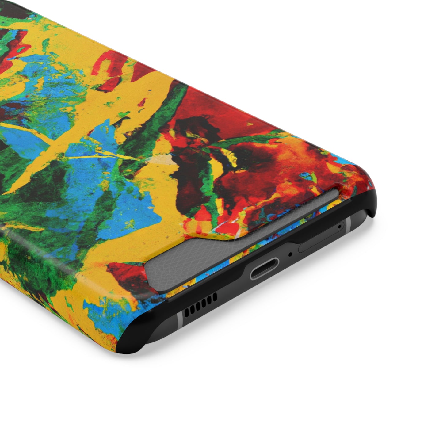 iPhone and Samsung Cases with Card Holder Ft. Abstract Tropical