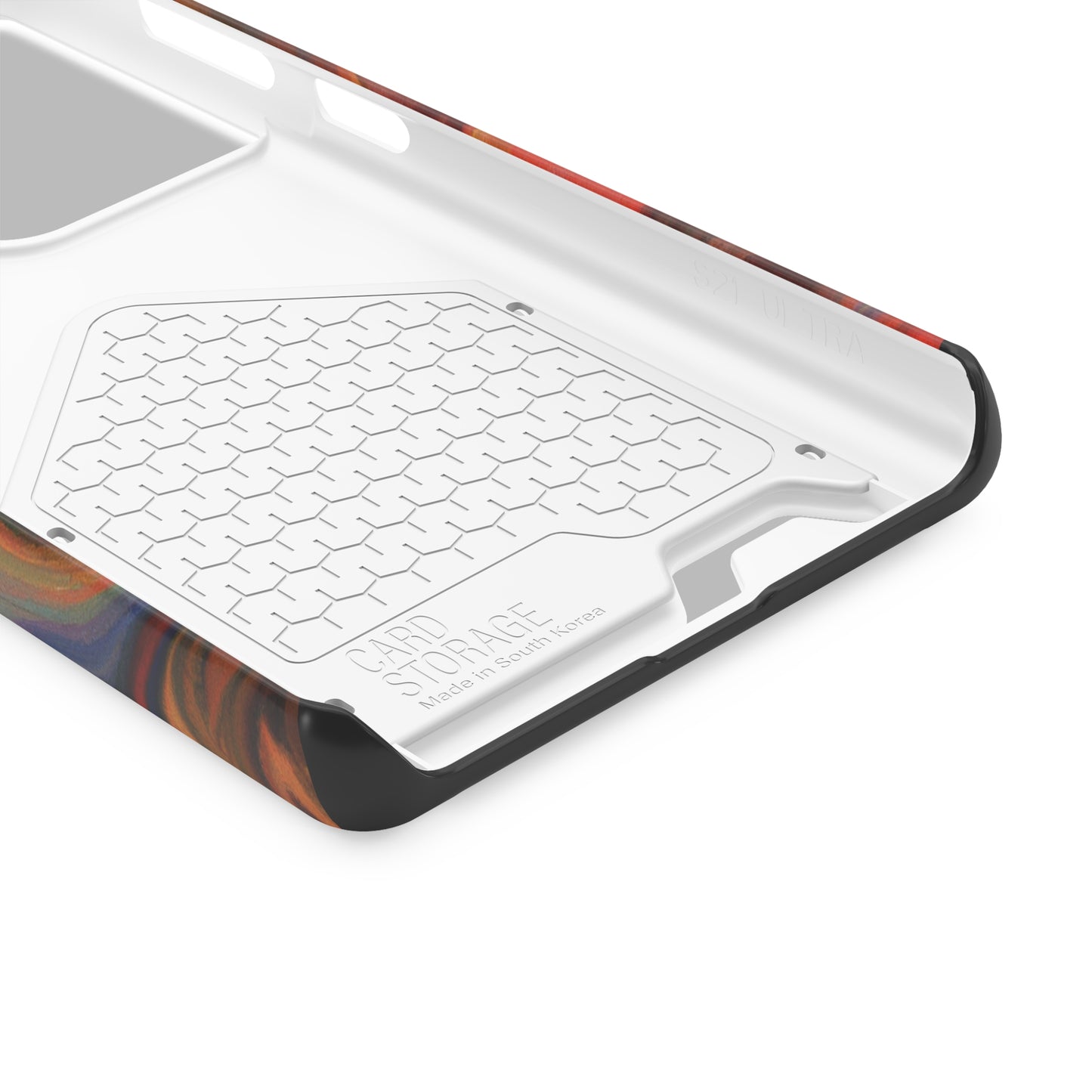 iPhone or Samsung Case with Card Holder Ft. Fractured Waves