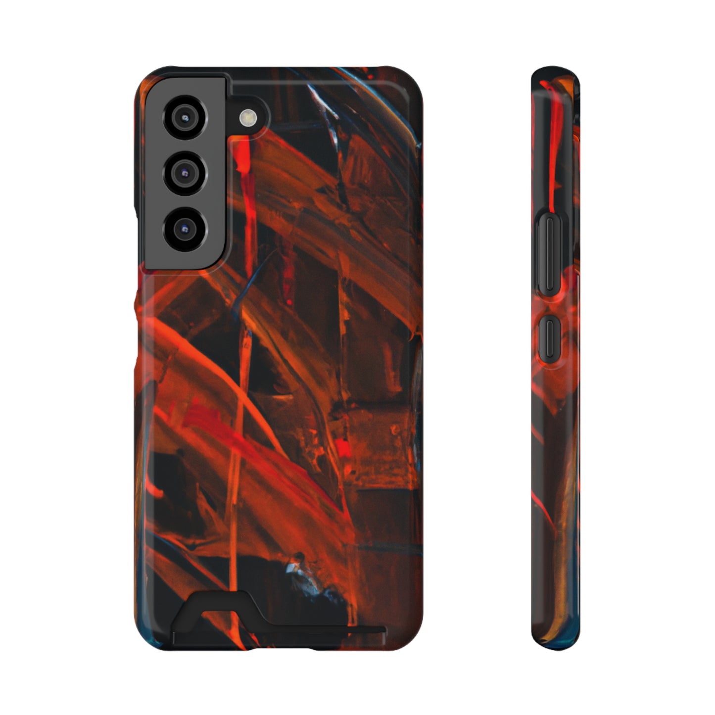 iPhone 13 and Samsung S21, S22 Cases with Card Holder Ft. Red Swipes