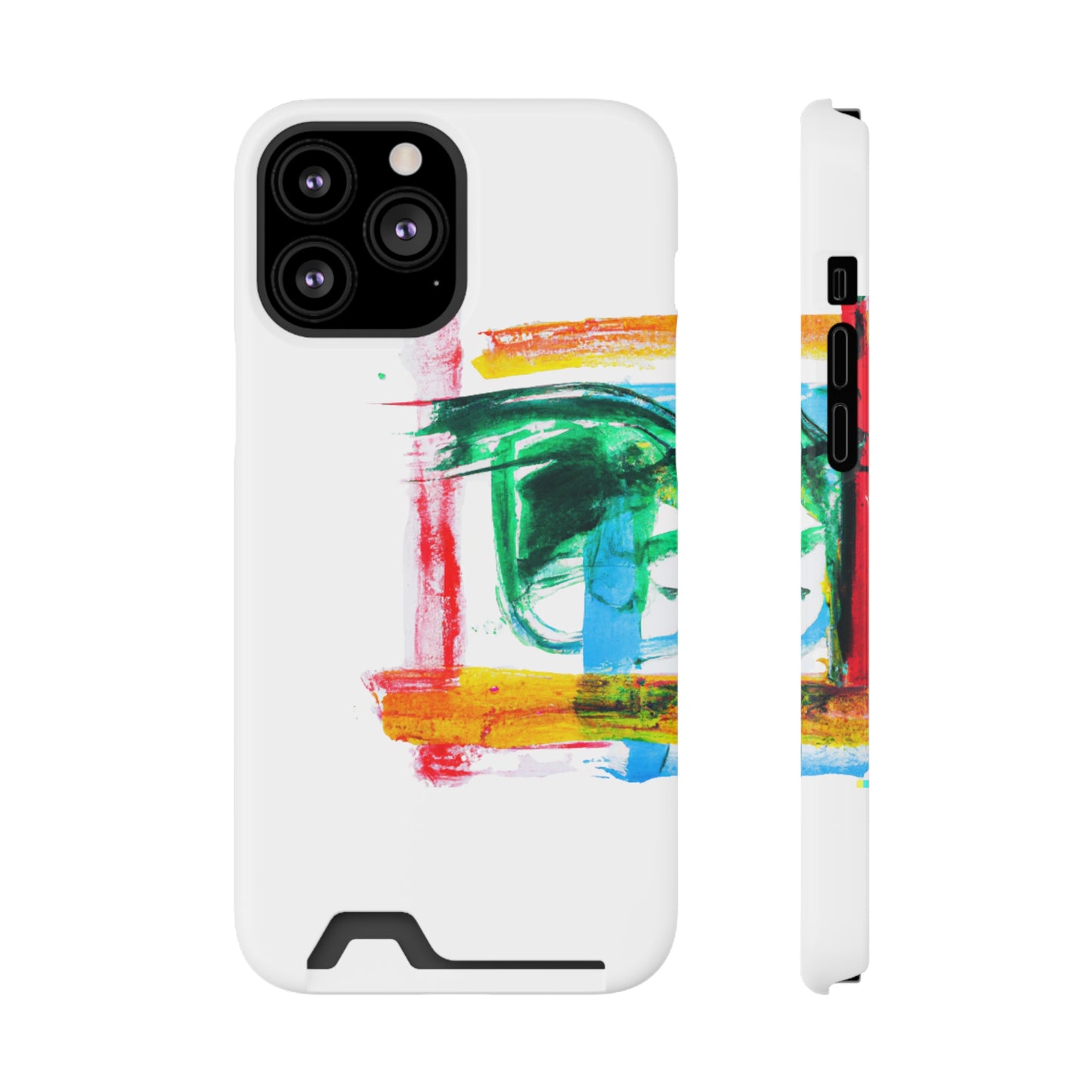 iPhone 13 and Samsung S21, S22 Cases with Card Holder Ft. Abstract Frame