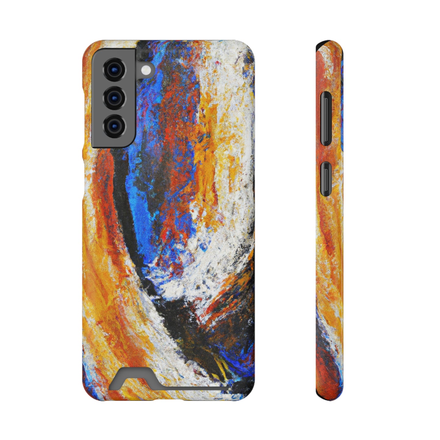 iPhone 13 and Samsung S21, S22 Cases with Card Holder Ft. Abstract Sand Wave