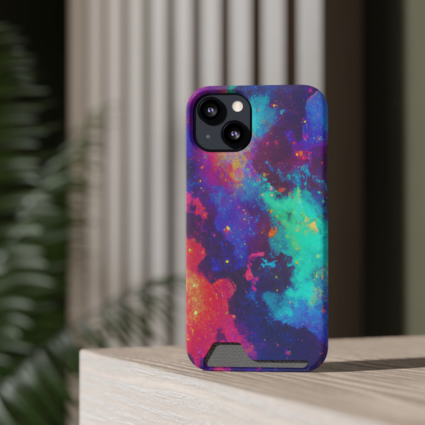 iPhone and Samsung Cases with Card Holder Ft. Abstract Space