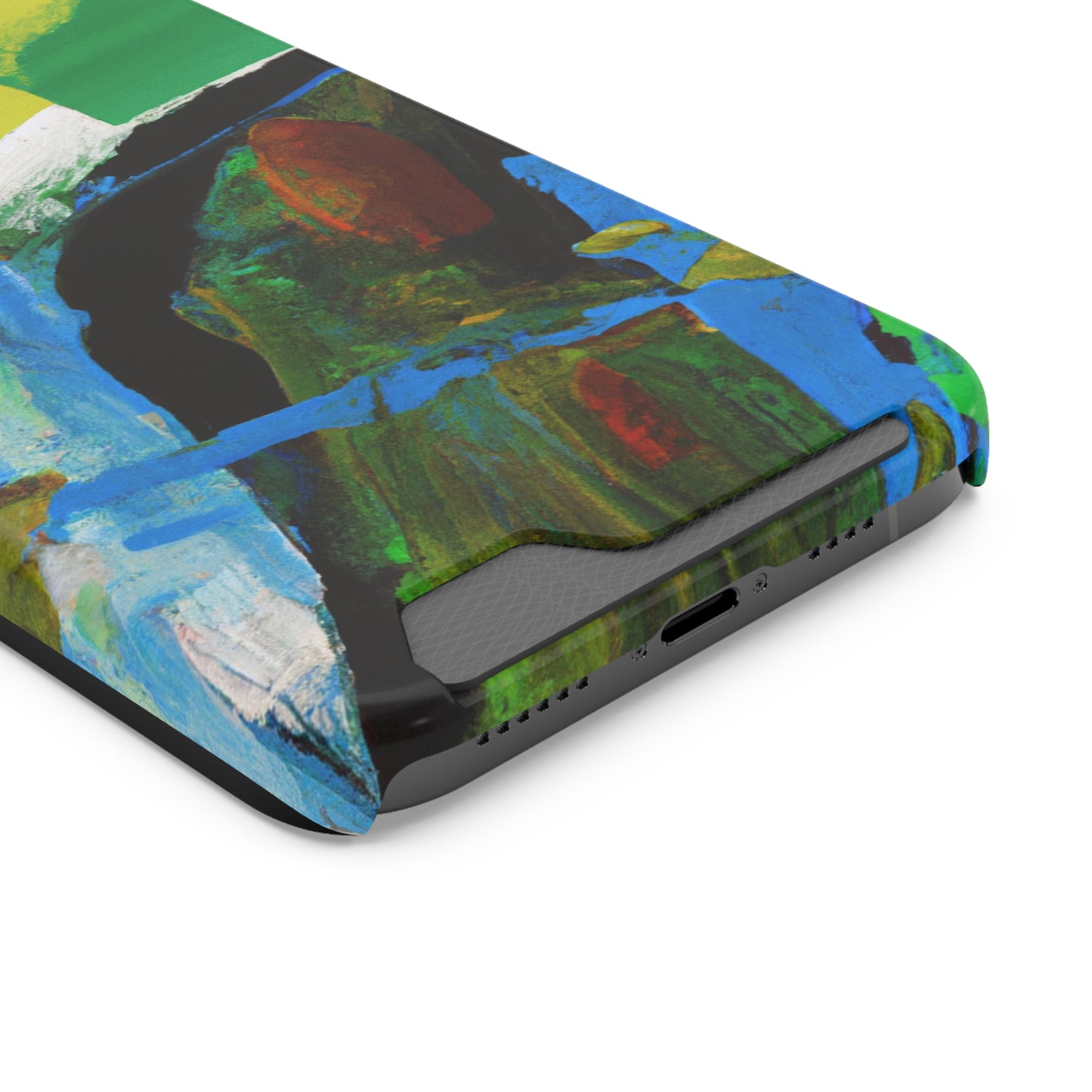 iPhone 13 and Samsung S21, S22 Cases with Card Holder Ft. Abstract River