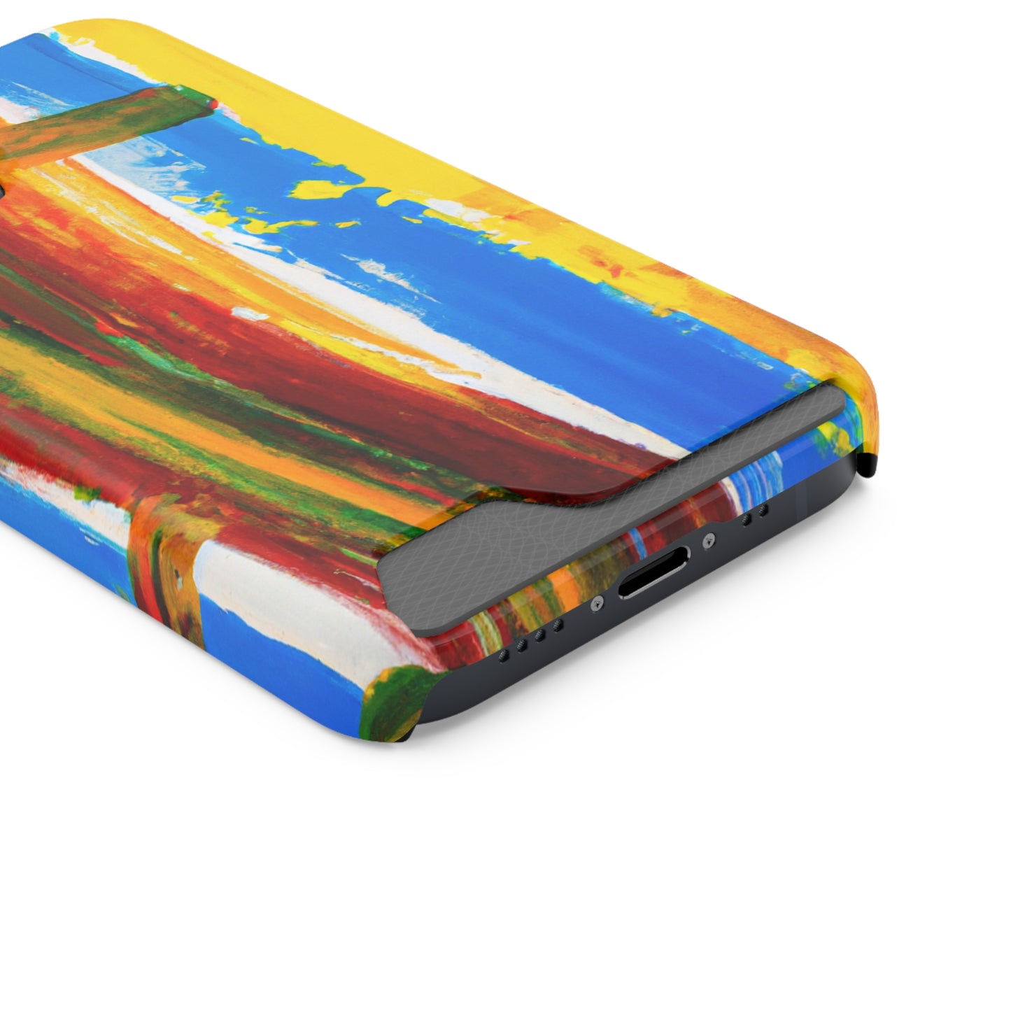 iPhone and Samsung Cases with Card Holder Ft. Abstract Boat