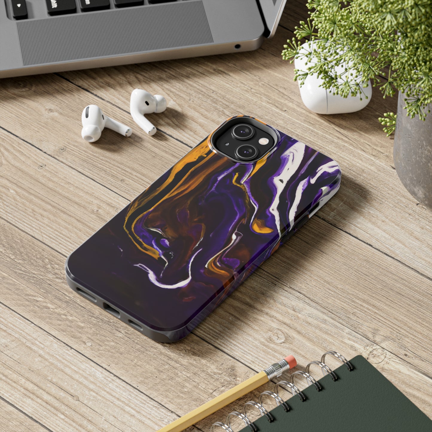 Tough Case-Mate iPhone Case Ft. Purple Tiger Stripes