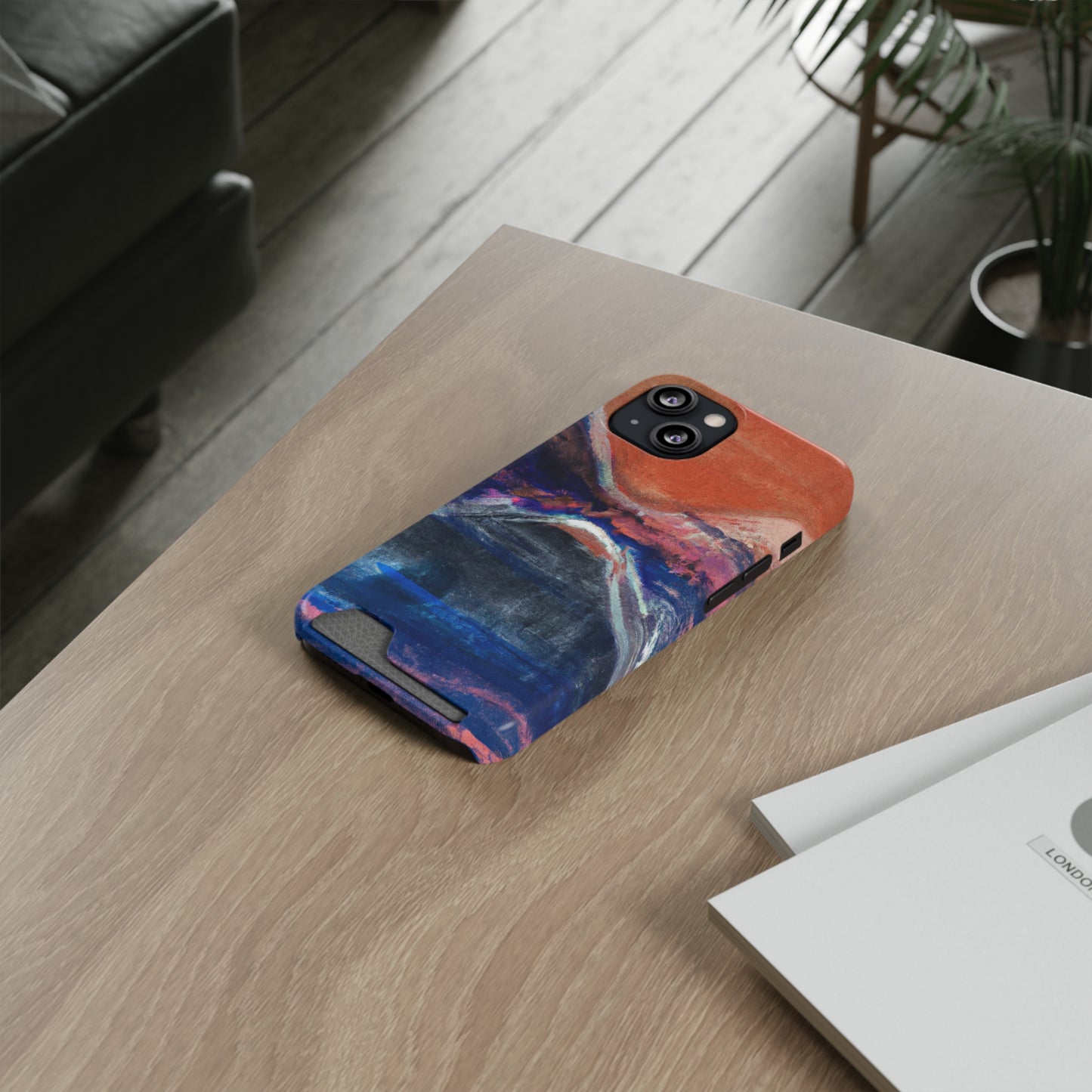 iPhone 13 and Samsung S21, S22 Cases with Card Holder Ft. XRP Sunset