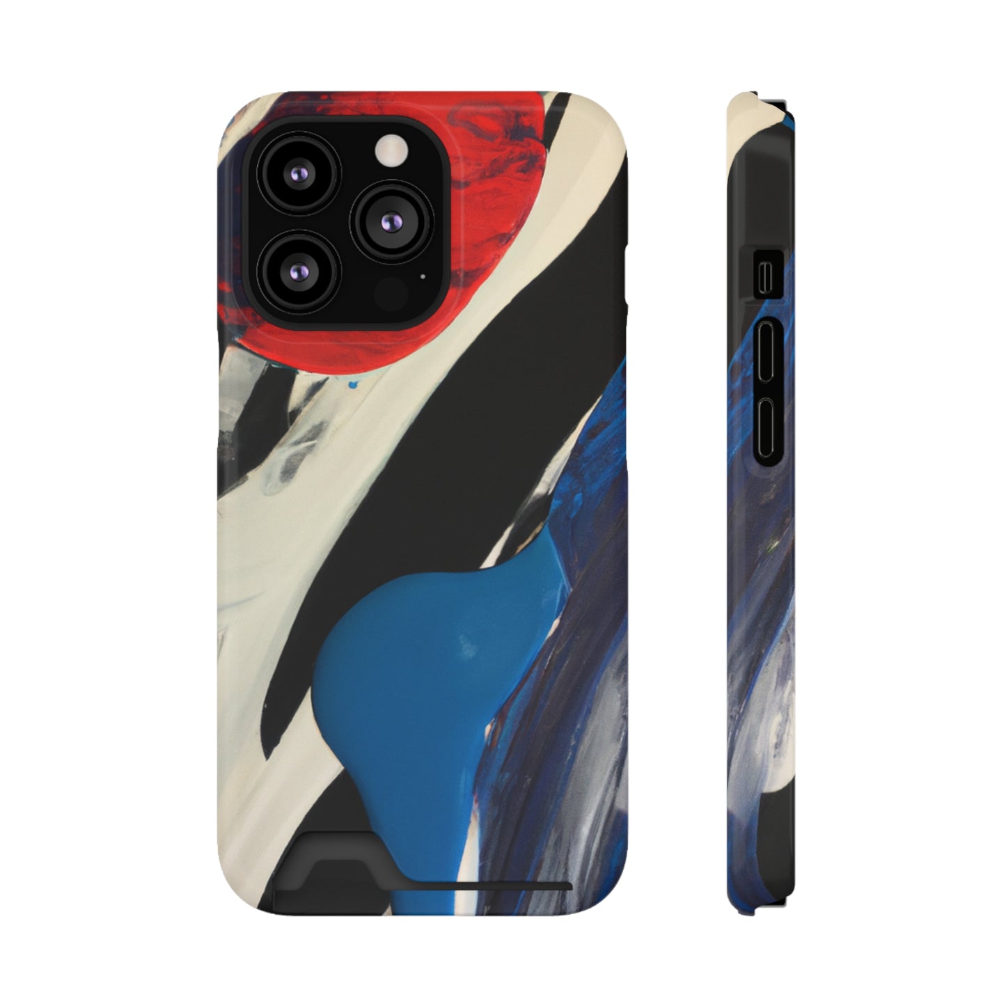 iPhone 13 and Samsung S21, S22 Cases with Card Holder Ft. Inked in Black