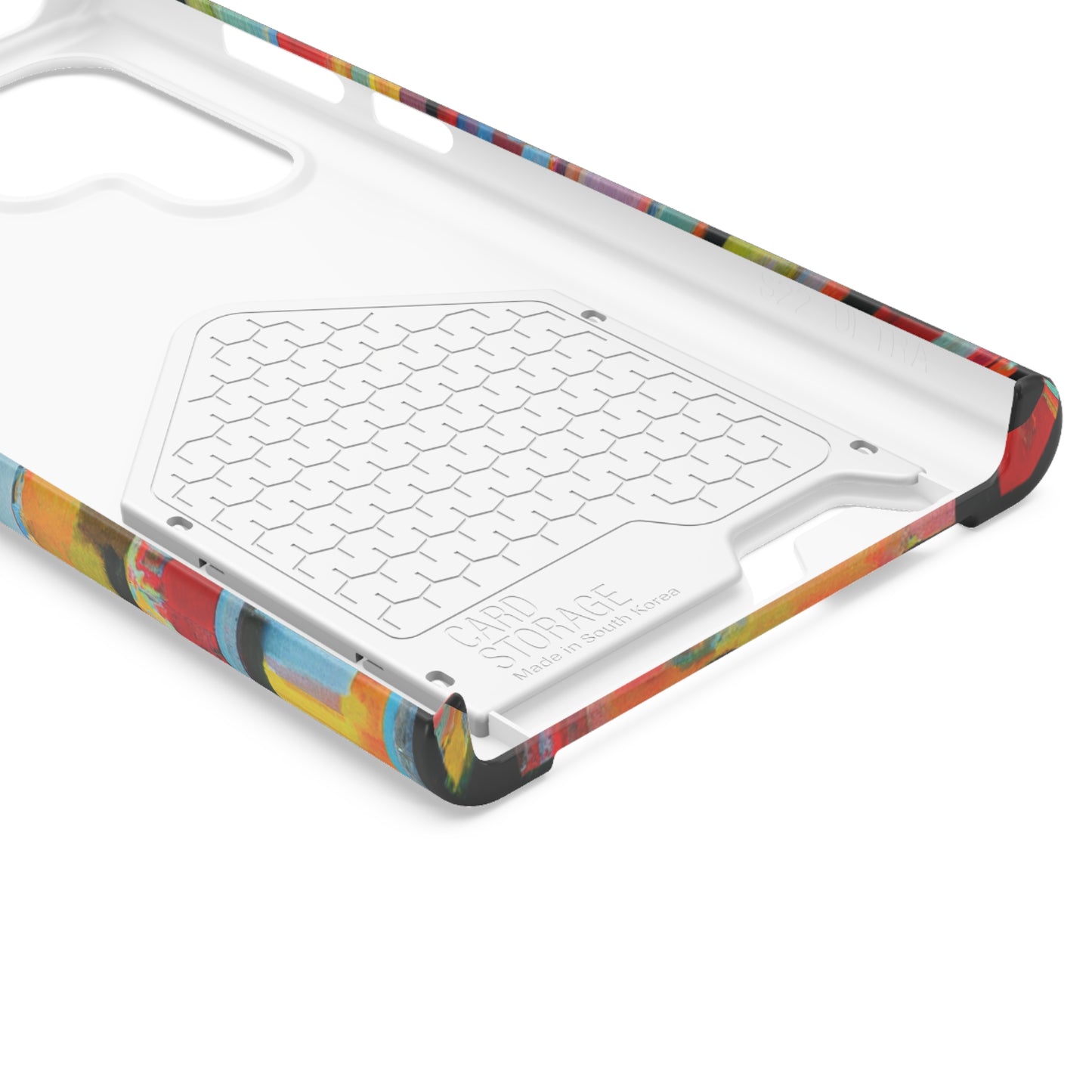 iPhone 13 and Samsung S21, S22 Cases with Card Holder Ft Abstract Bricks
