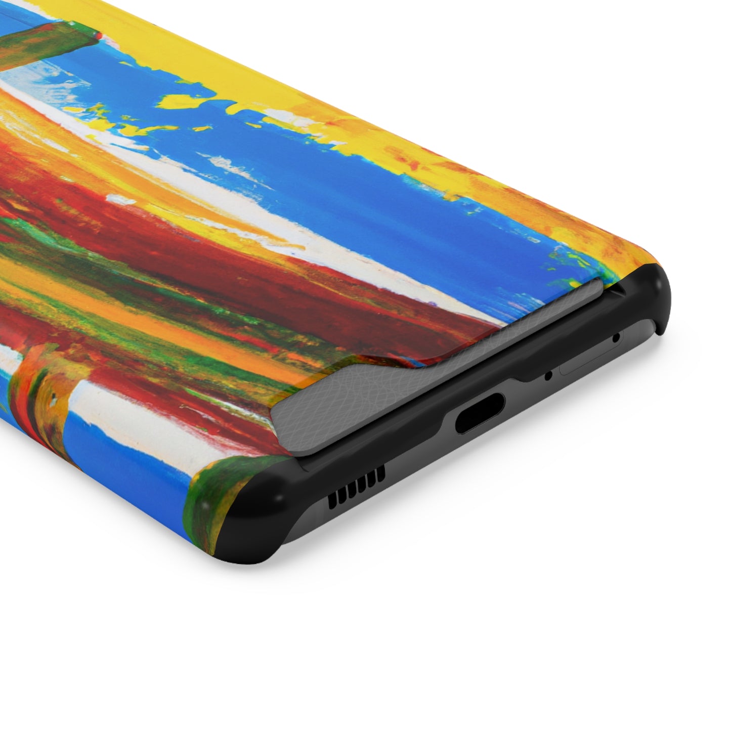 iPhone and Samsung Cases with Card Holder Ft. Abstract Boat