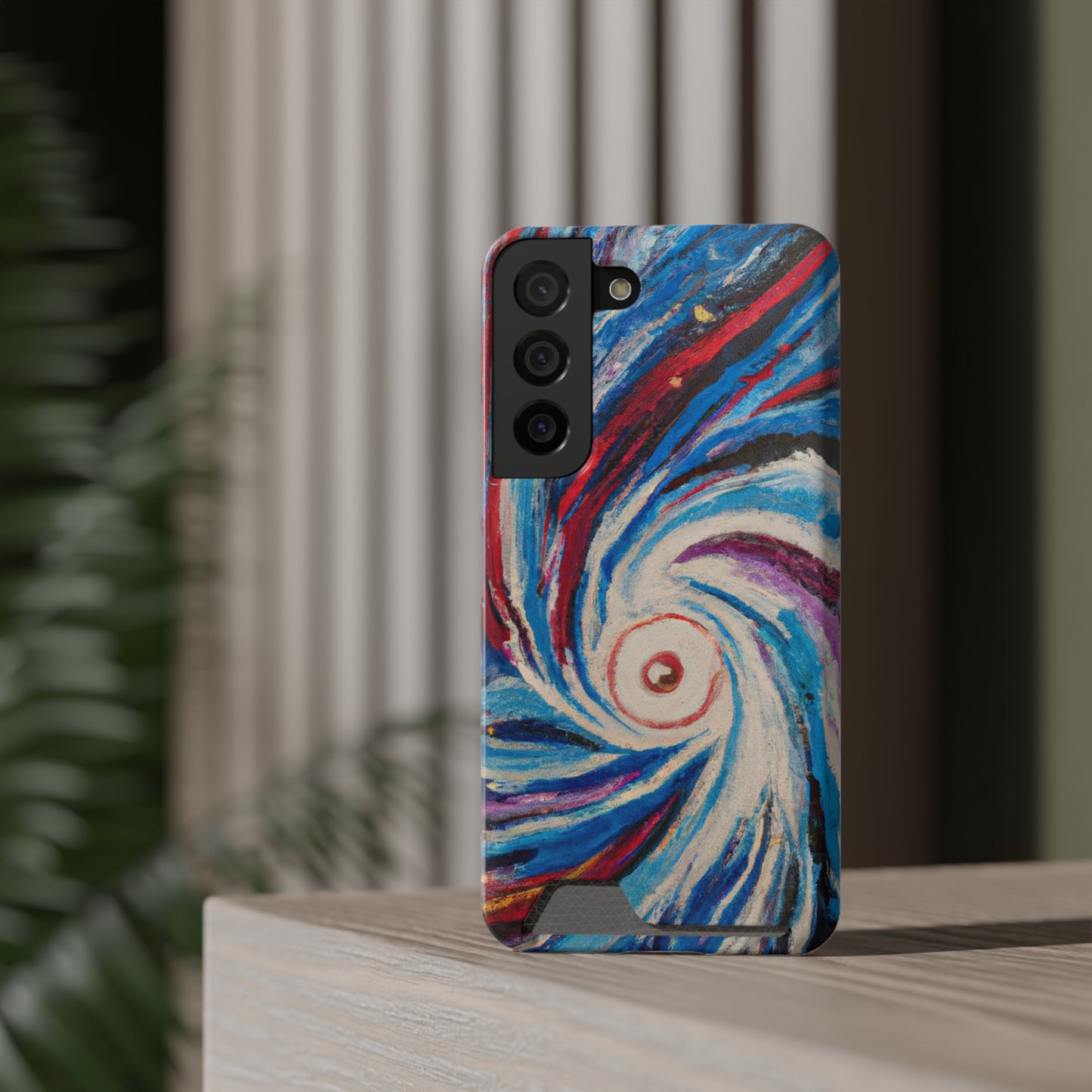 iPhone 13 and Samsung S21, S22 Cases with Card Holder Ft. Abstract Vortex