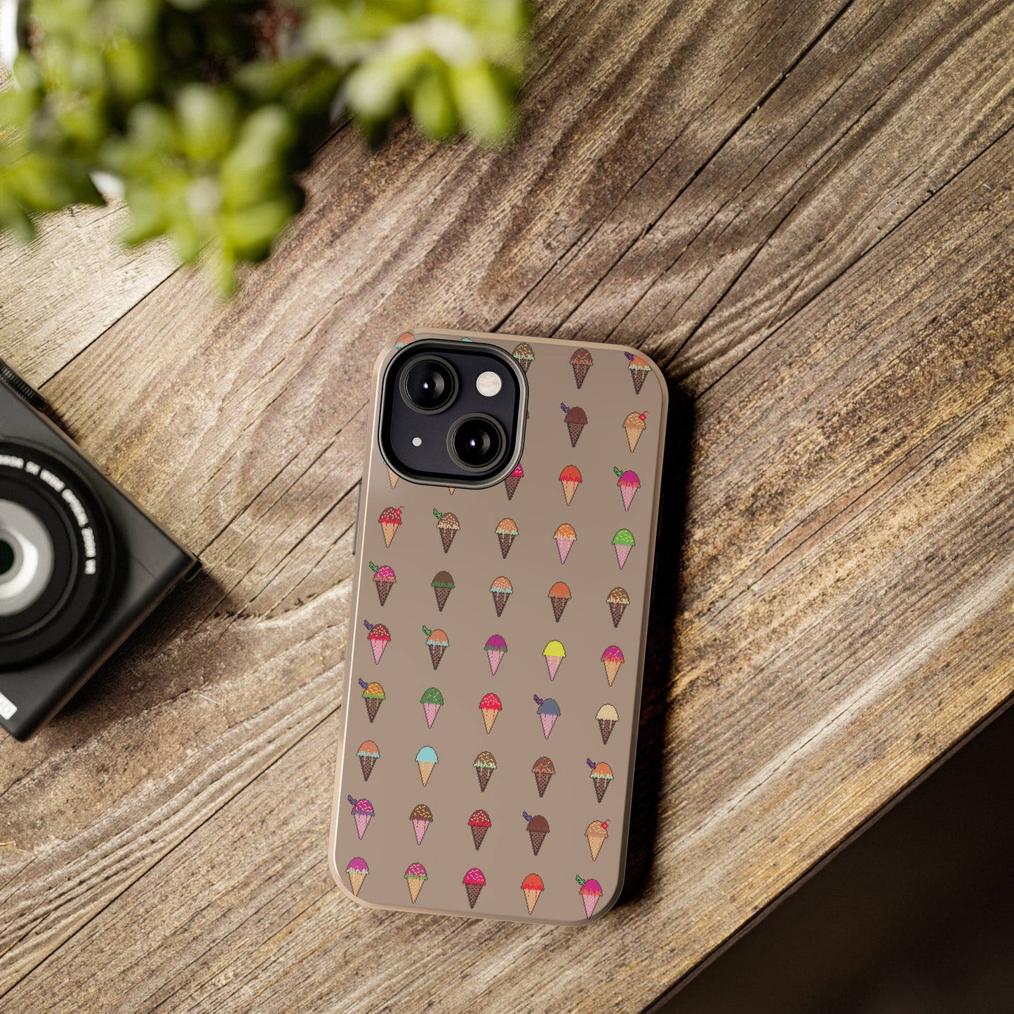 Tough Apple iPhone Case Ft. Pixel Ice Cream Cones