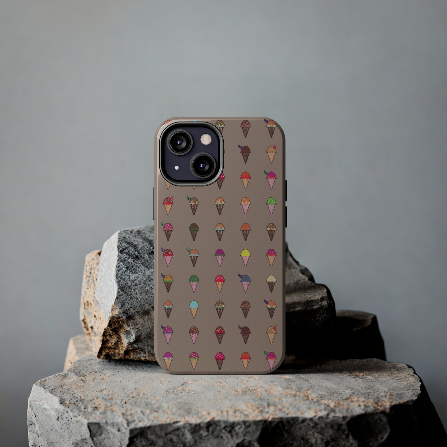 Tough Apple iPhone Case Ft. Pixel Ice Cream Cones