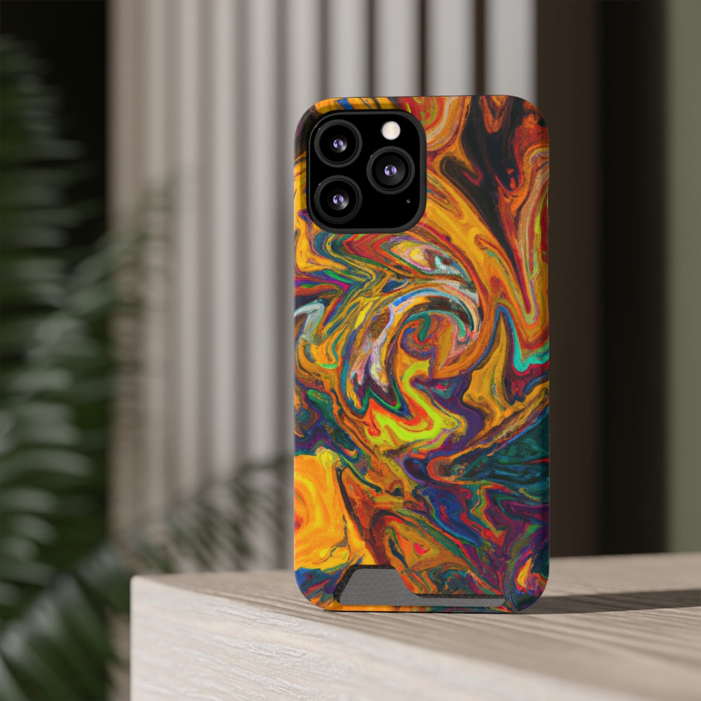 iPhone and Samsung Cases with Card Holder Ft. Abstract Spin