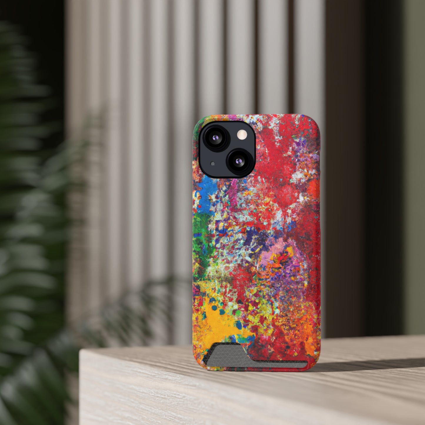 iPhone 13 and Samsung S21, S22 Cases with Card Holder Ft. Detailed Splats
