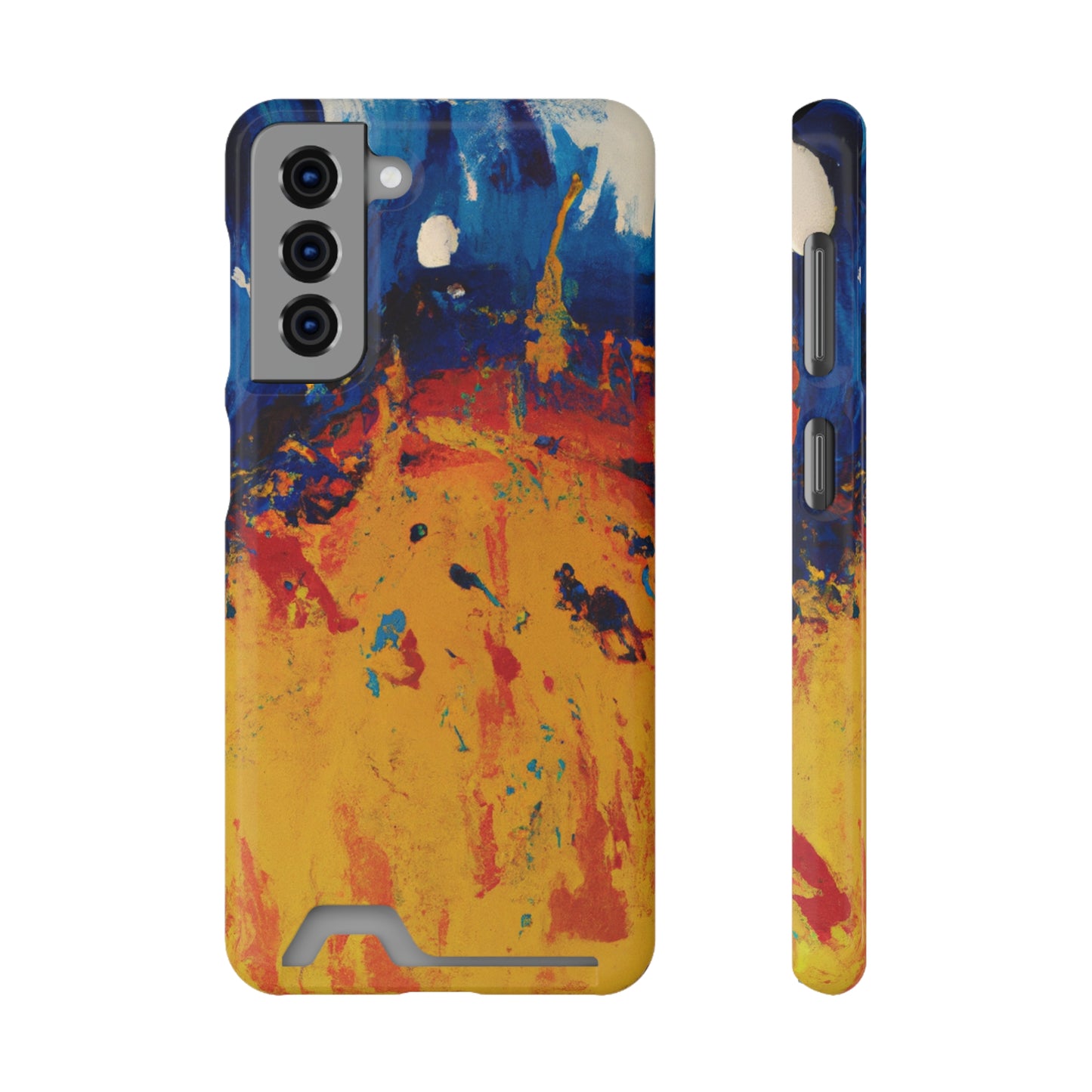 iPhone 13 and Samsung S21, S22 Cases with Card Holder Ft. Abstract Sun