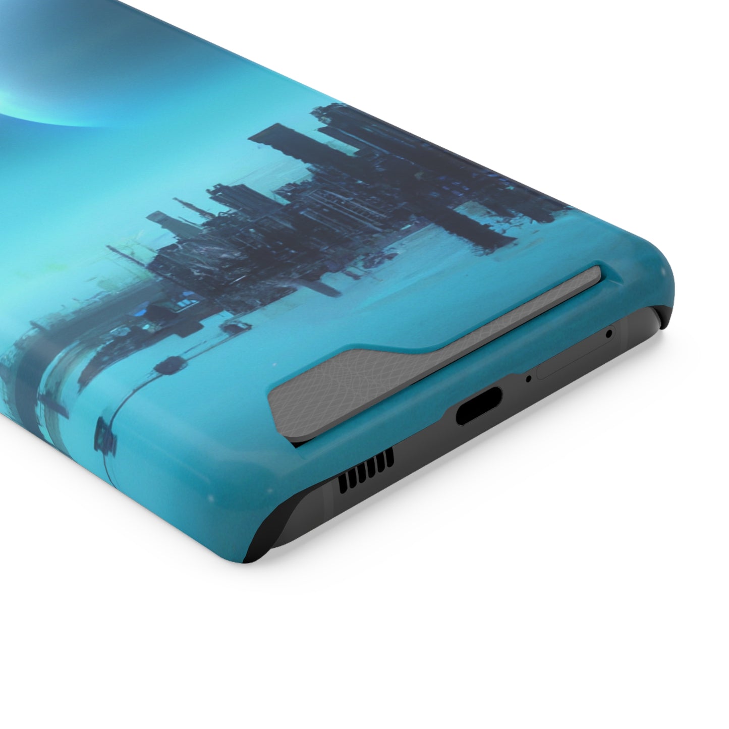 iPhone 13 and Samsung S21, S22 Cases with Card Holder Ft. Alien City