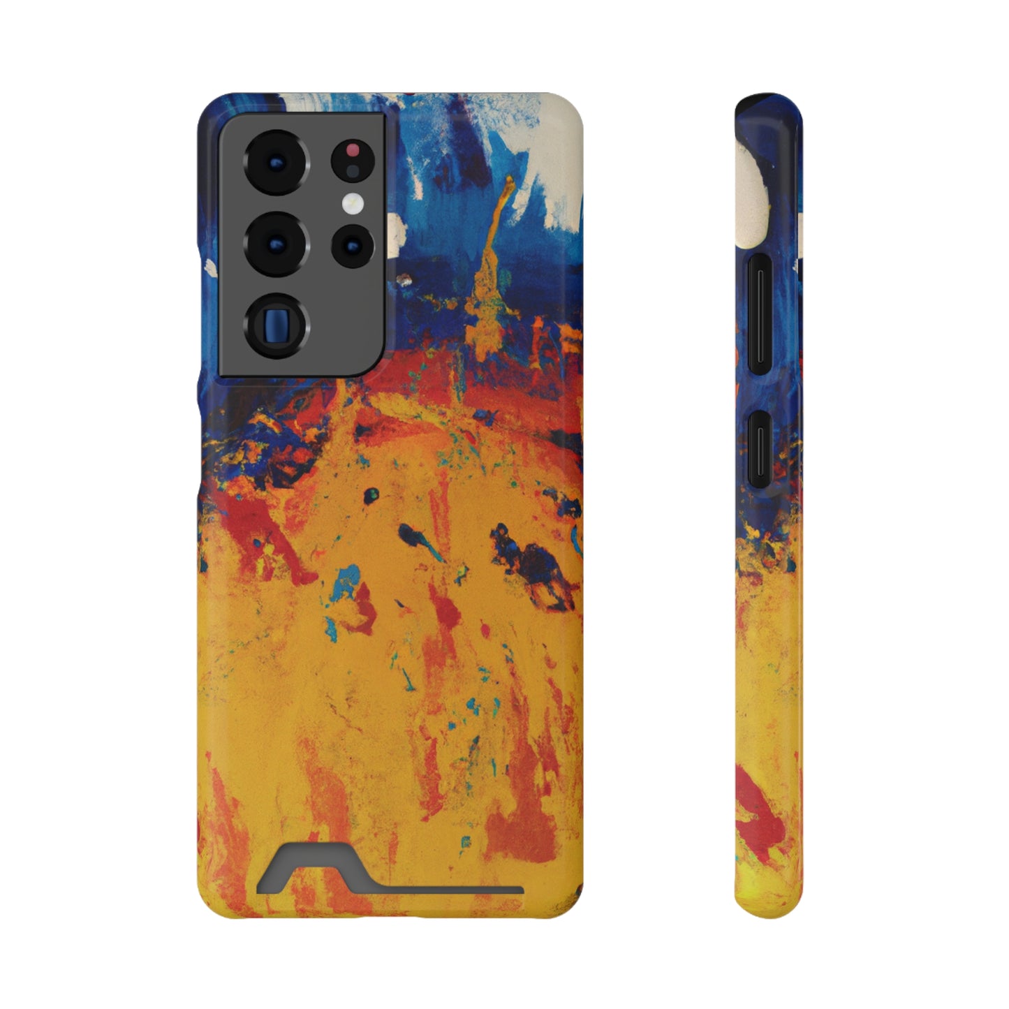 iPhone 13 and Samsung S21, S22 Cases with Card Holder Ft. Abstract Sun
