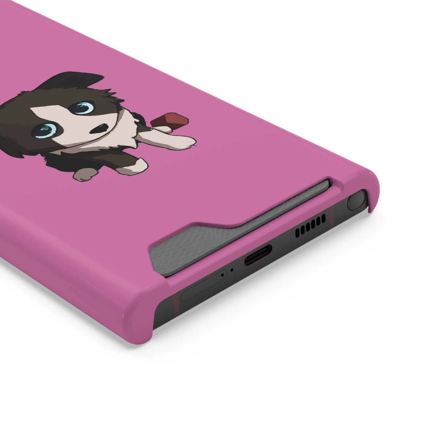 iPhone 13 and Samsung S21, S22 Cases with Card Holder Ft. Cute Pup