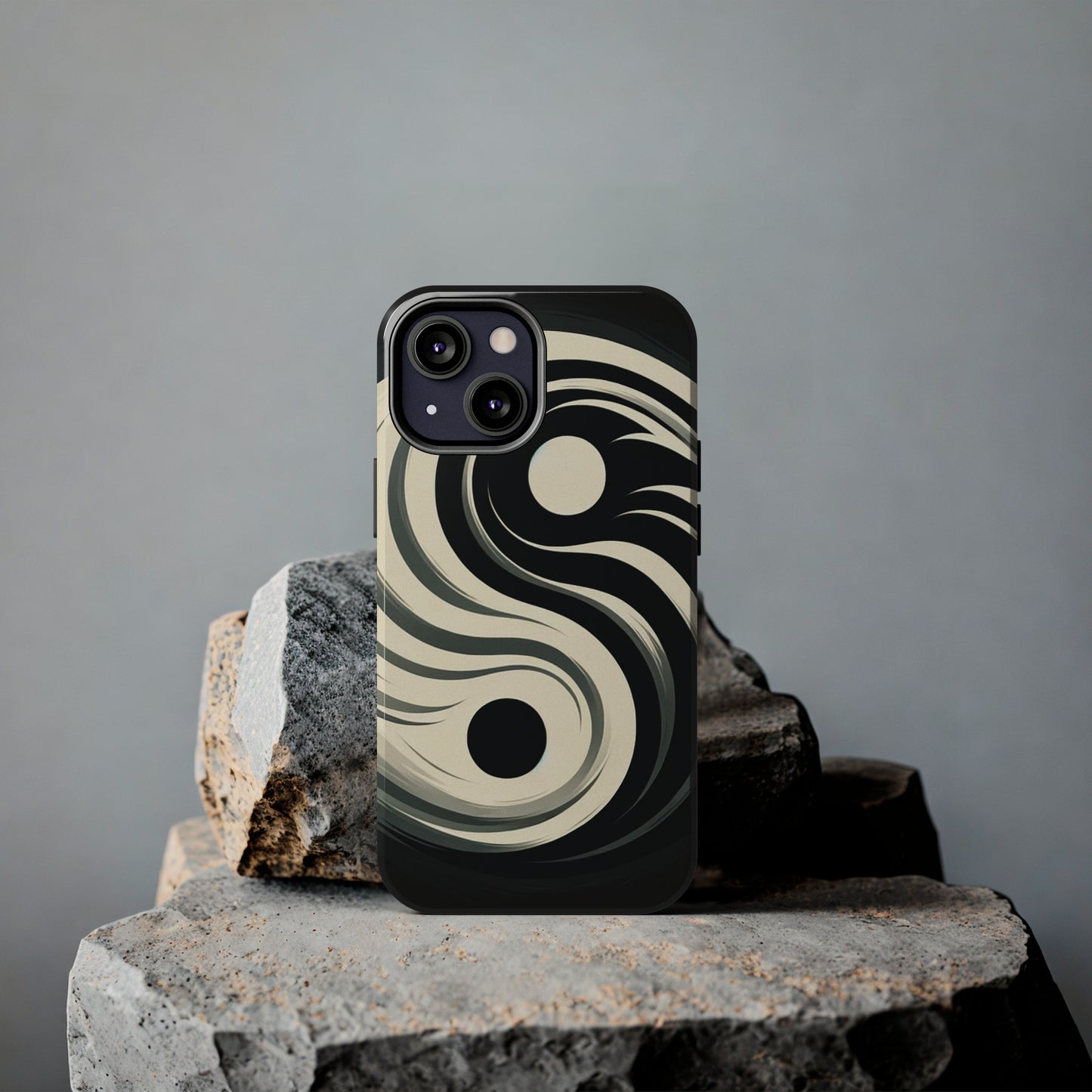 ToughDrop Apple iPhone Case Ft. Monotone Yin Yang