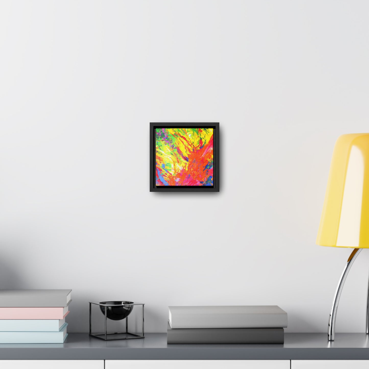 6x6-inch Abstract Framed Canvas: Abstract Sherbet