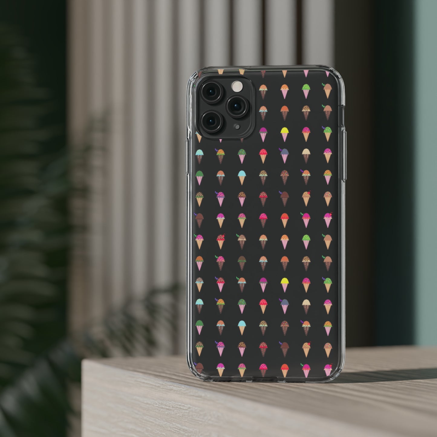 Clear Hard Case for iPhone 1-14 and Samsung S21-S22, Featuring Pixel Cones
