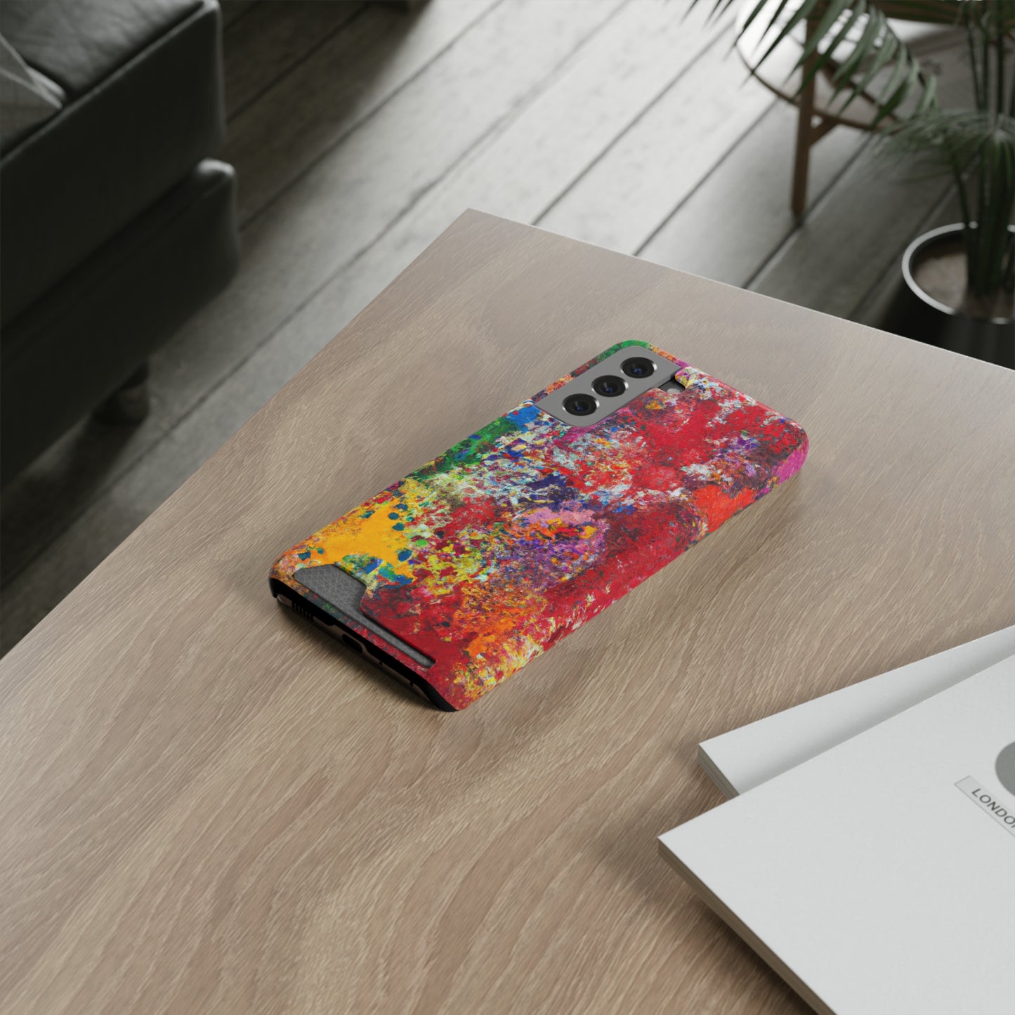 iPhone 13 and Samsung S21, S22 Cases with Card Holder Ft. Detailed Splats