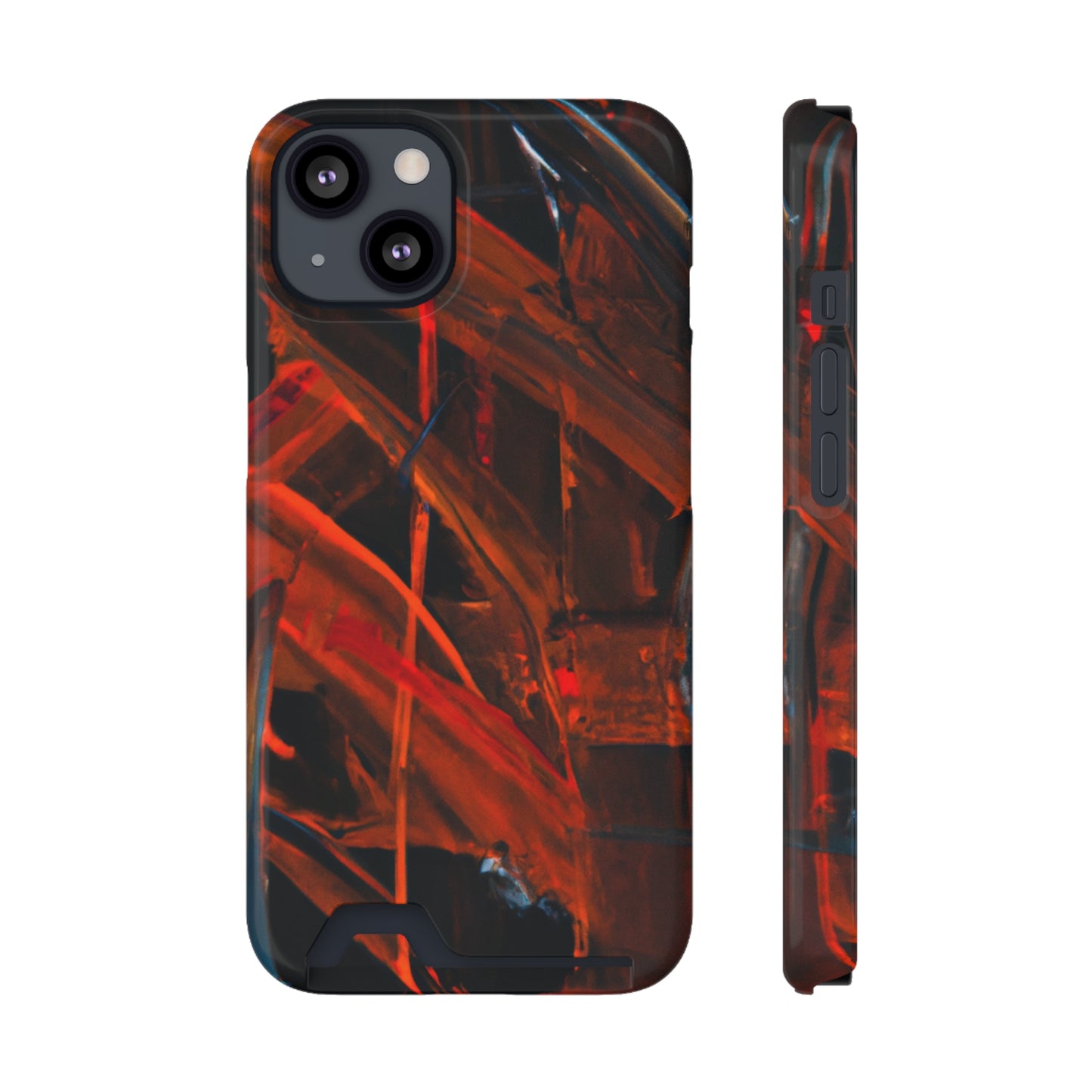 iPhone 13 and Samsung S21, S22 Cases with Card Holder Ft. Red Swipes
