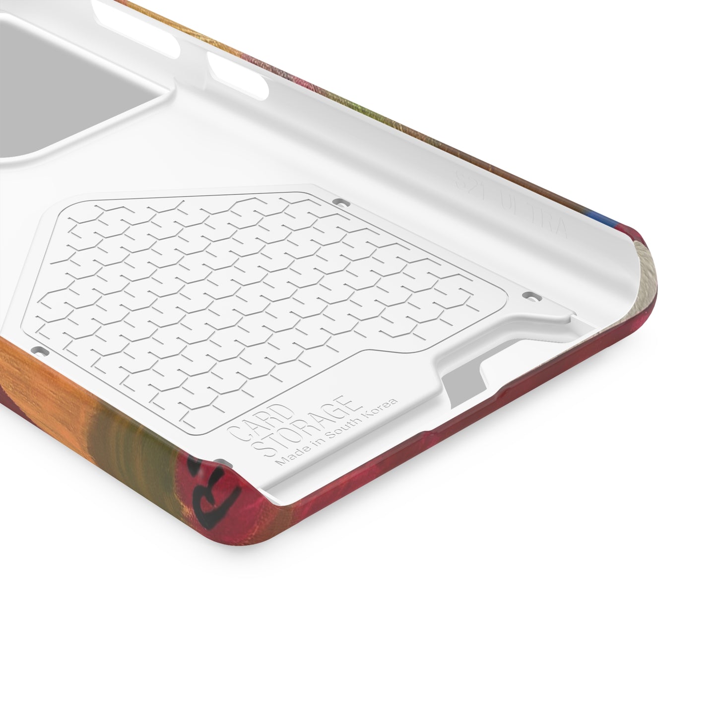 iPhone 13 and Samsung S21, S22 Cases with Card Holder Ft. Abstract Red