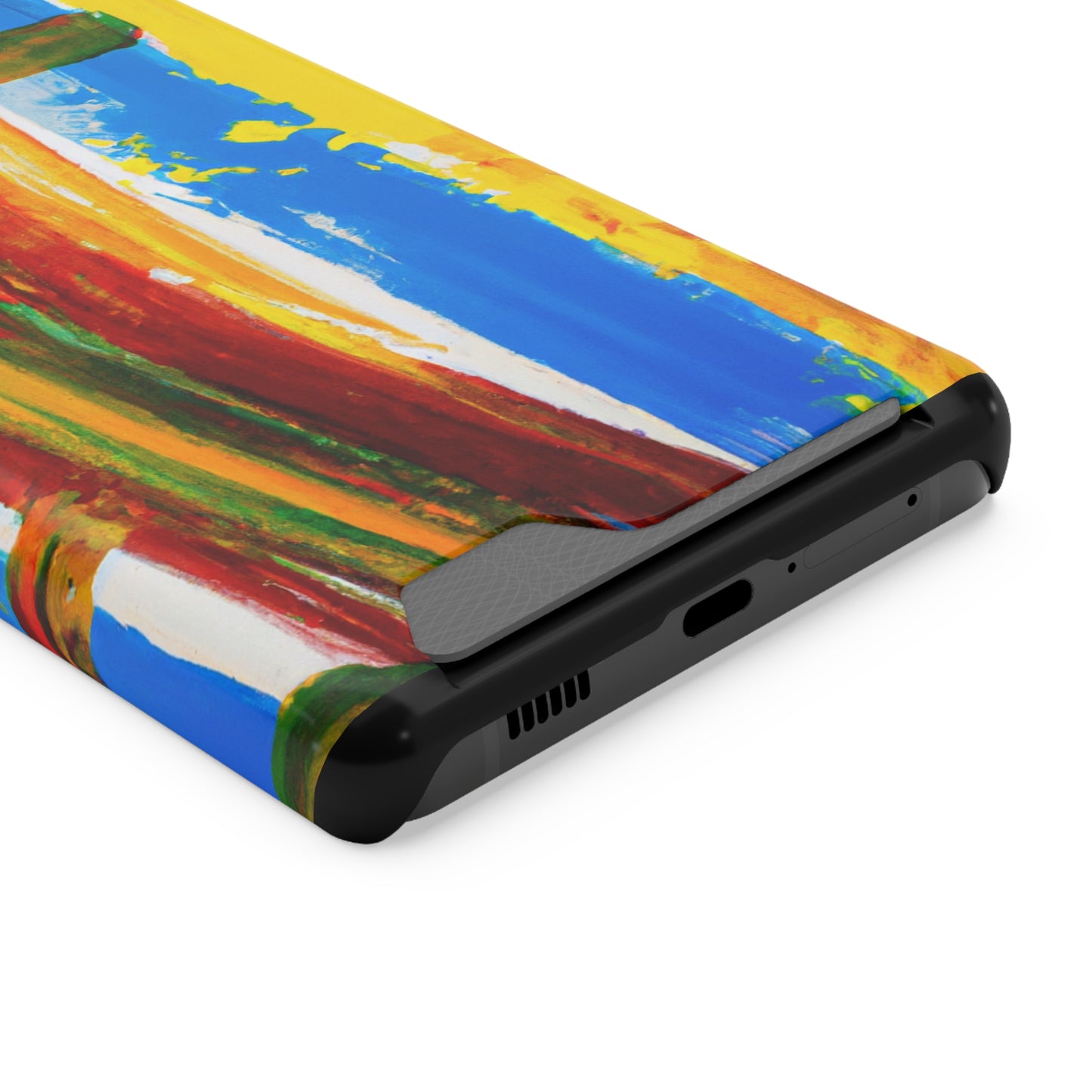 iPhone and Samsung Cases with Card Holder Ft. Abstract Boat