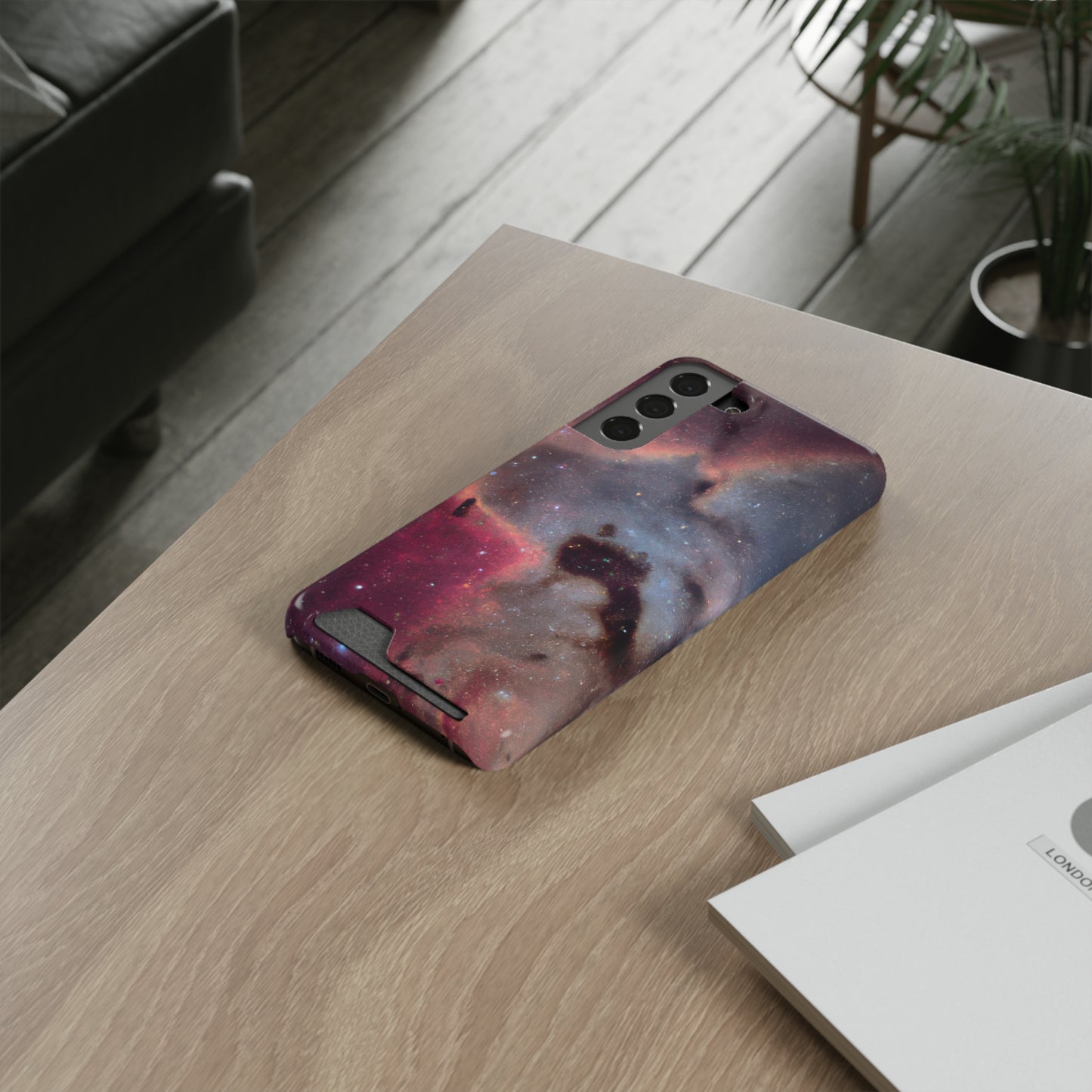 iPhone 13 and Samsung S21, S22 Cases with Card Holder Ft. Nebula