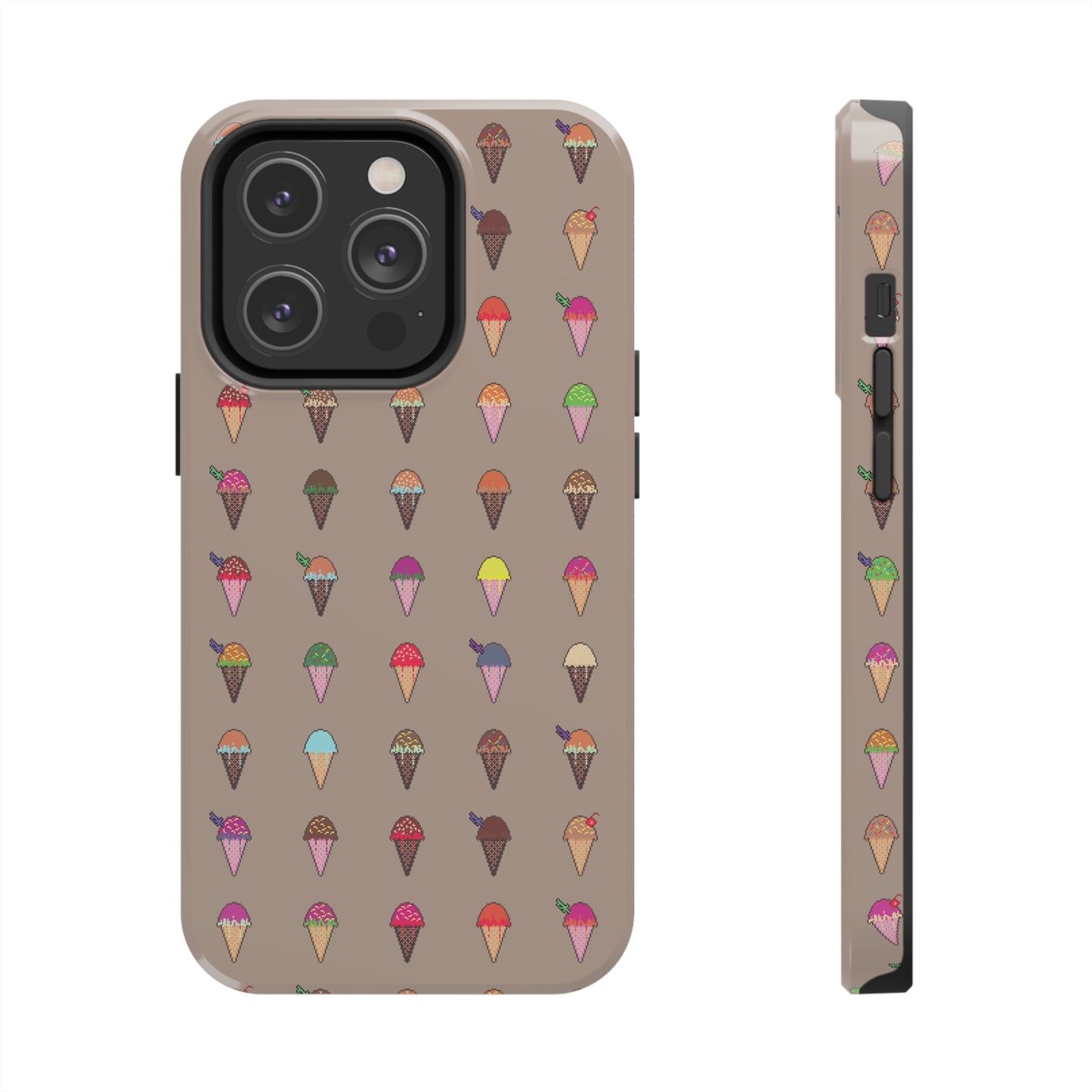 Tough Apple iPhone Case Ft. Pixel Ice Cream Cones