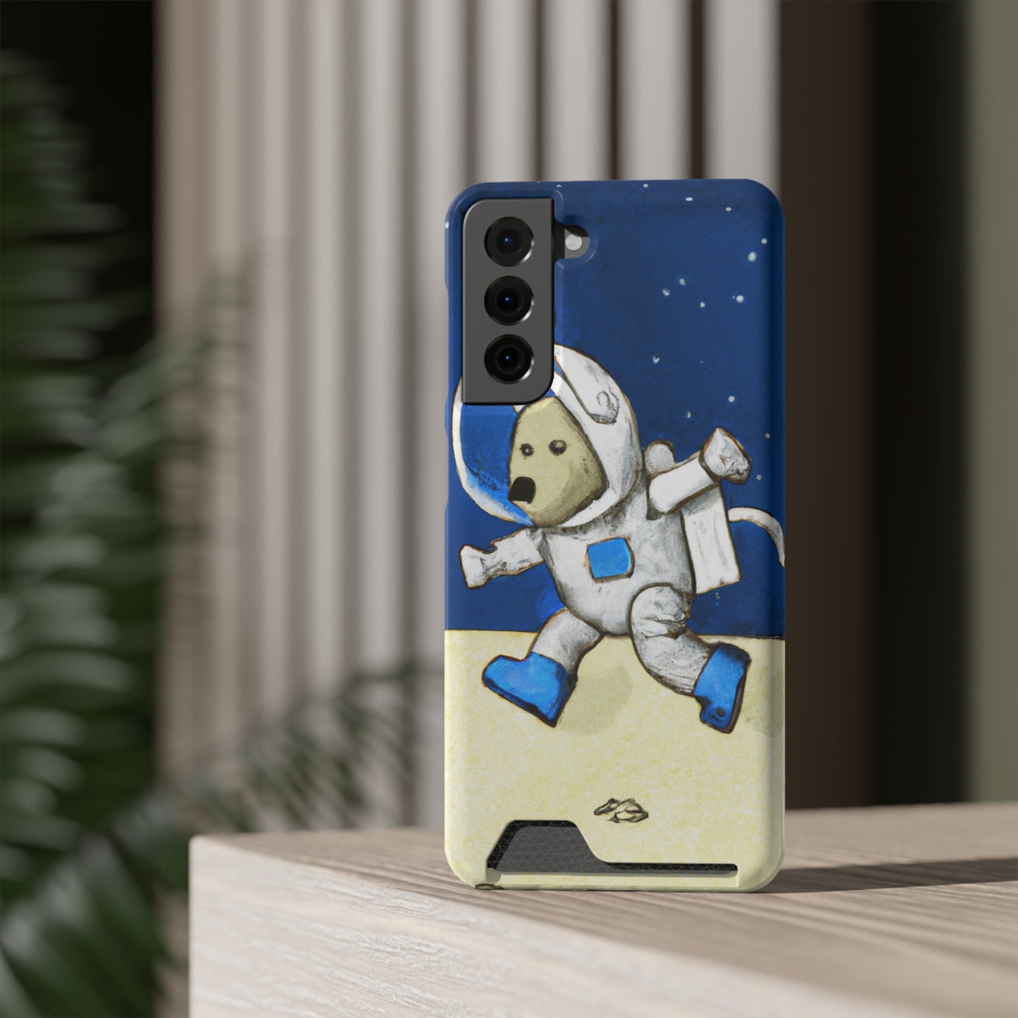 iPhone 13 and Samsung S21, S22 Cases with Card Holder Ft. Moon Doge