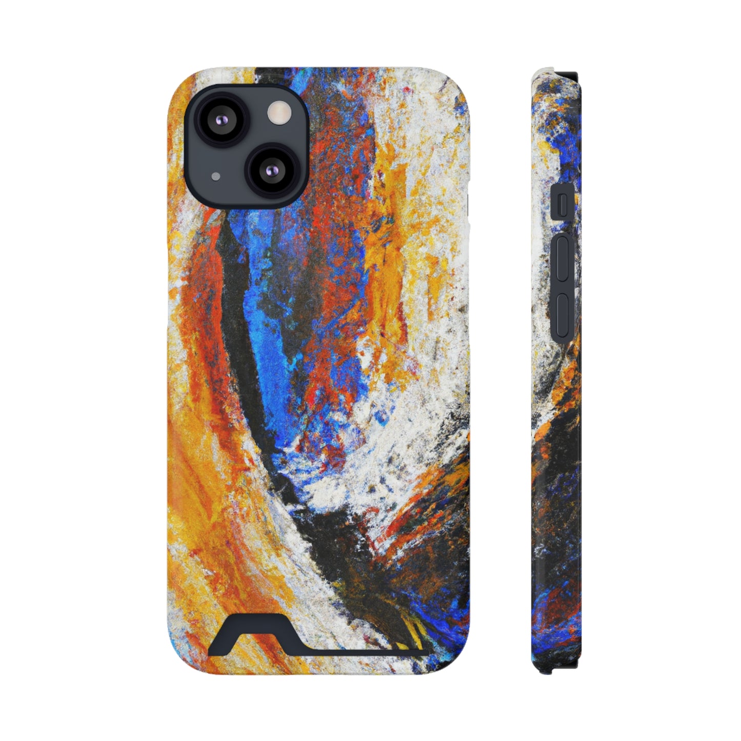 iPhone 13 and Samsung S21, S22 Cases with Card Holder Ft. Abstract Sand Wave