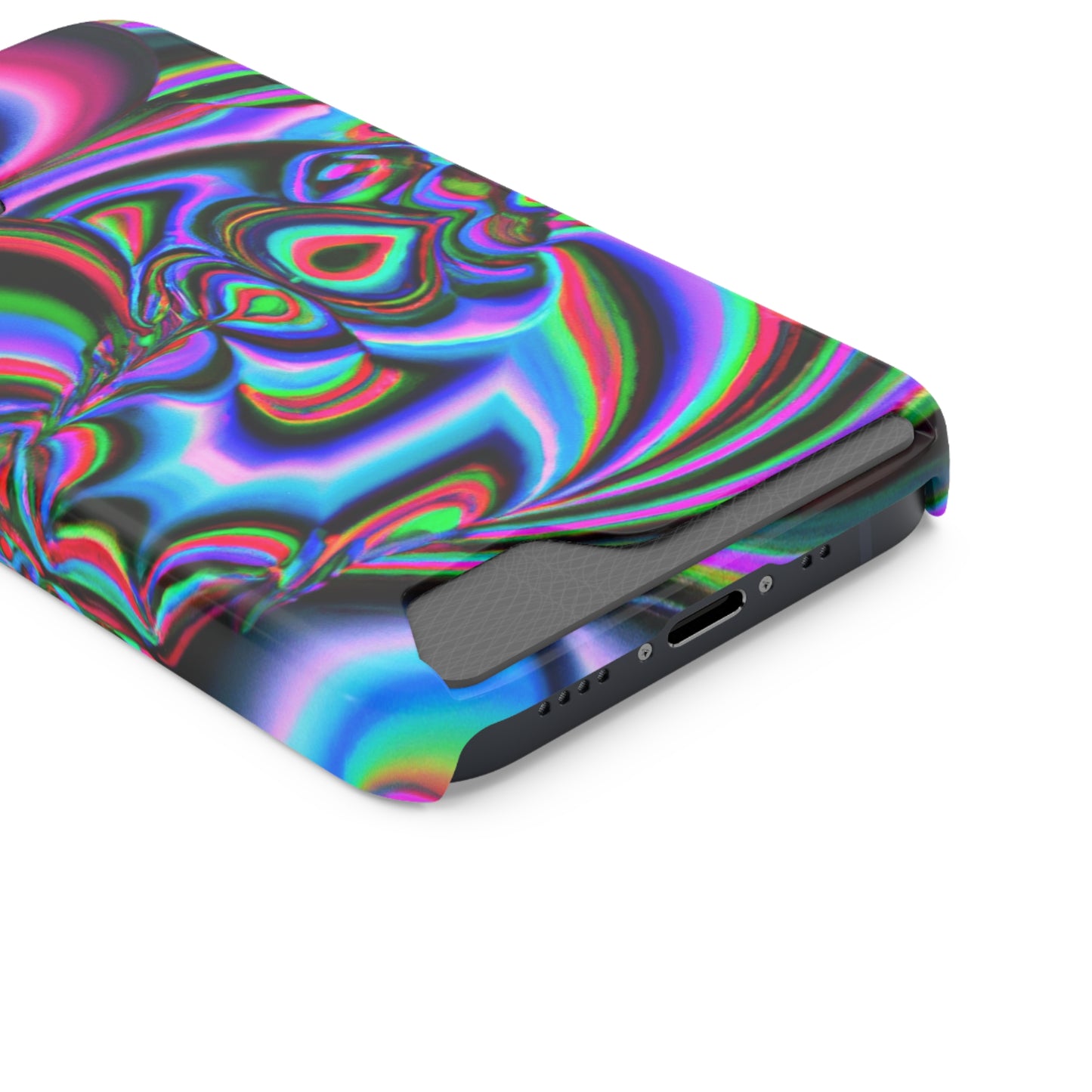 iPhone 13 and Samsung S21, S22 Cases with Card Holder Ft. Abstract Time