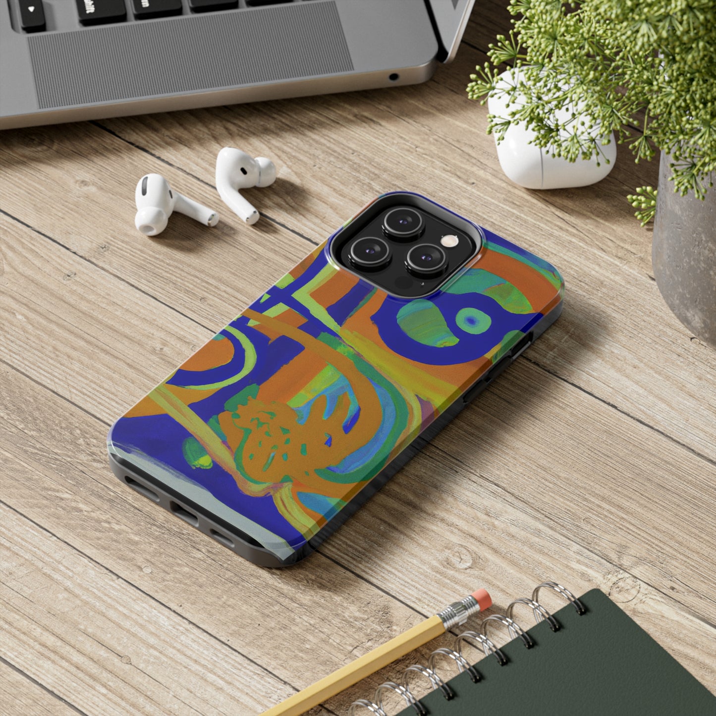 Tough Case-Mate iPhone Case Ft. Blue Orange Curves
