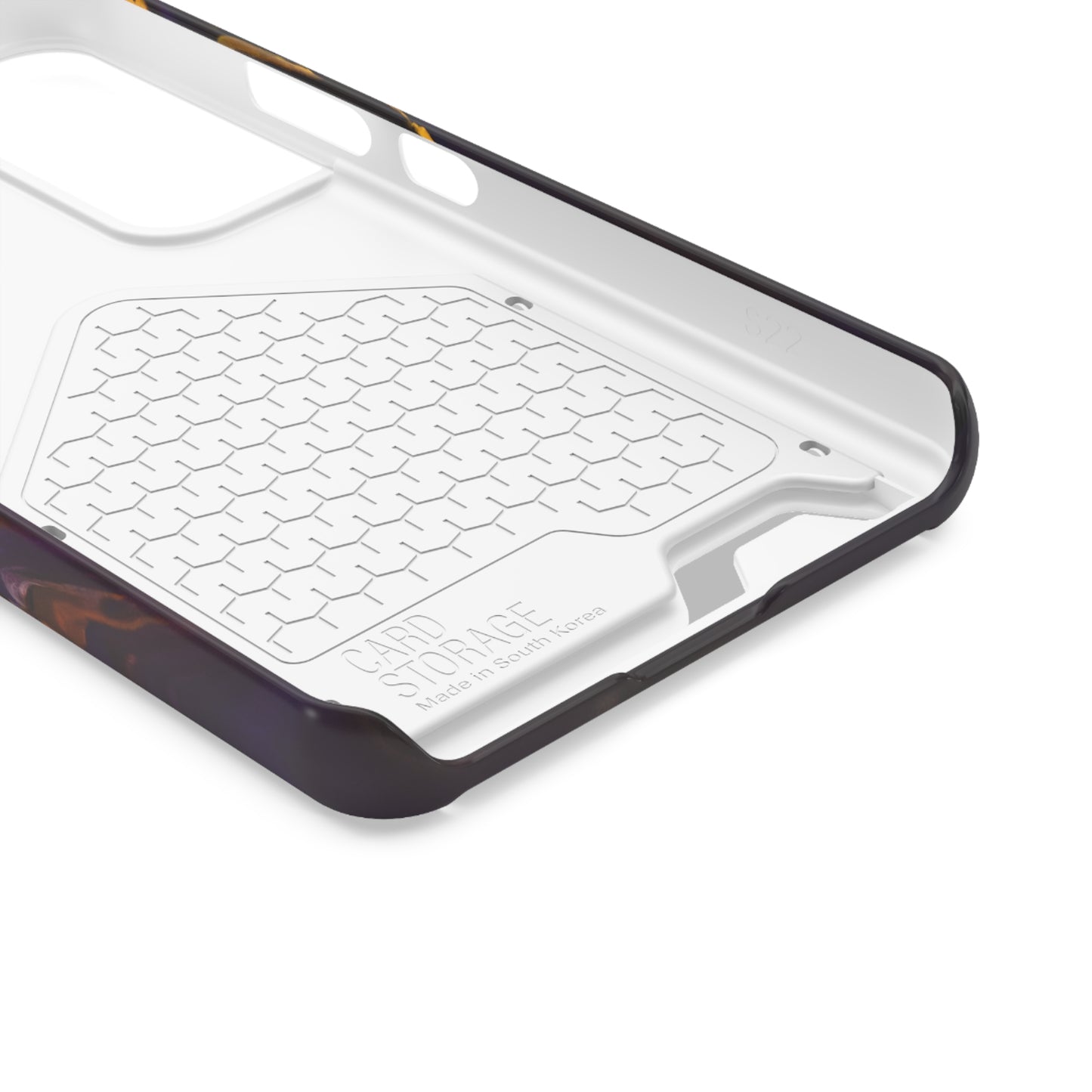 iPhone 13 and Samsung S21, S22 Cases with Card Holder Ft. Purple Tiger Stripes