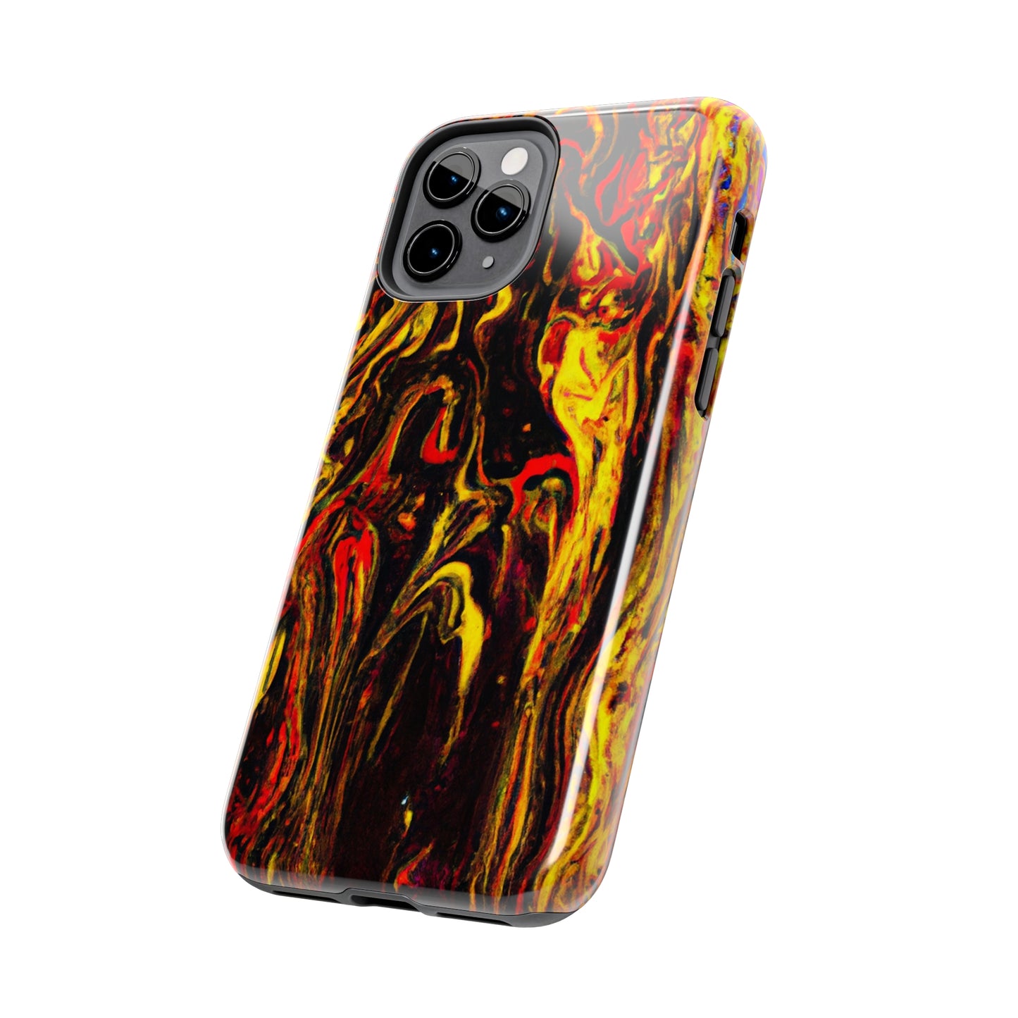 Tough Apple iPhone Case Ft. Abstract Black and Yellow