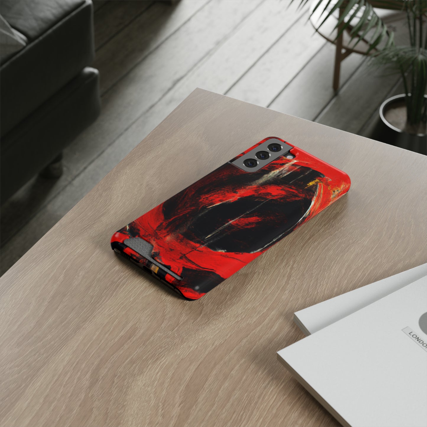 iPhone 13 and Samsung S21, S22 Cases with Card Holder Ft. Abstract Zero