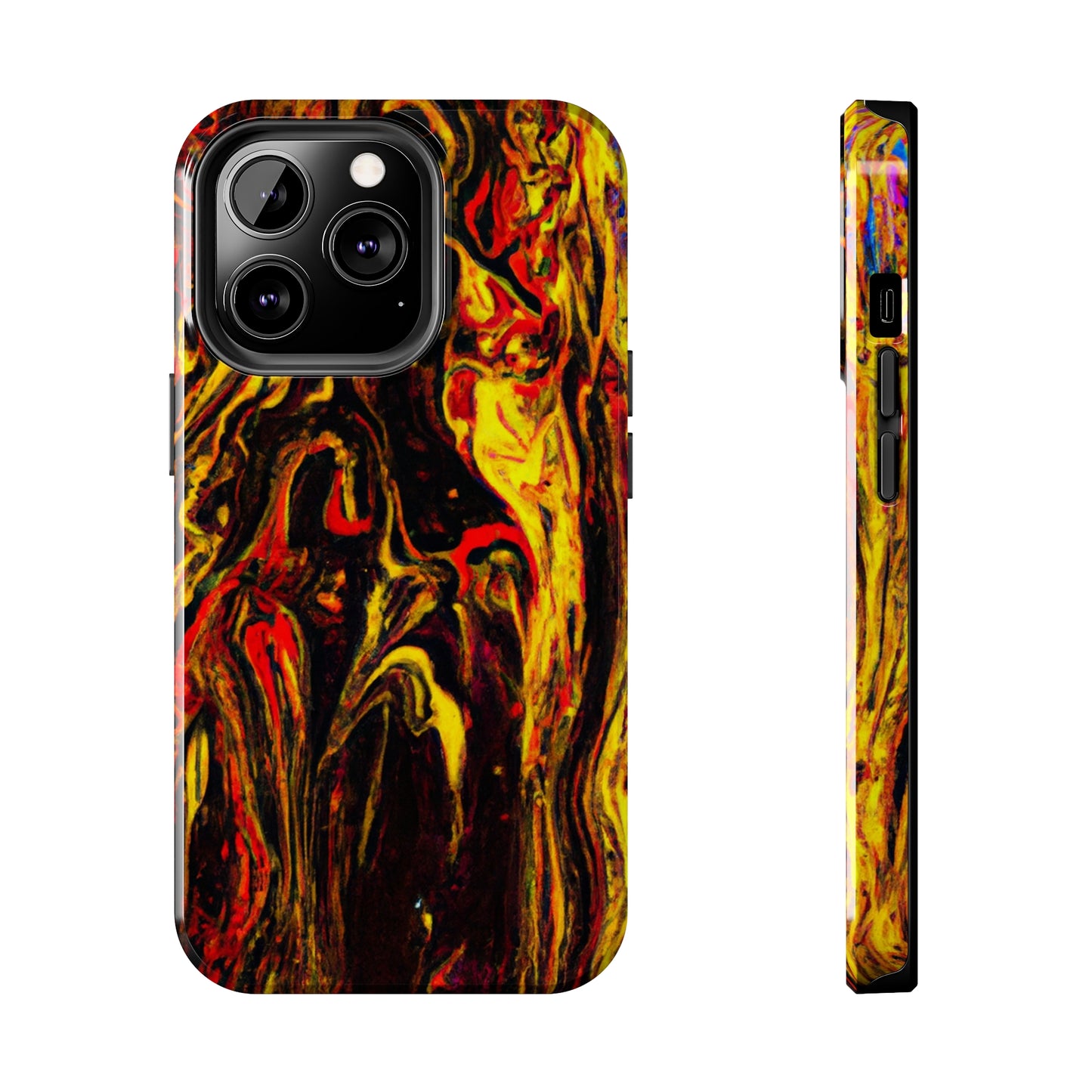 Tough Apple iPhone Case Ft. Abstract Black and Yellow