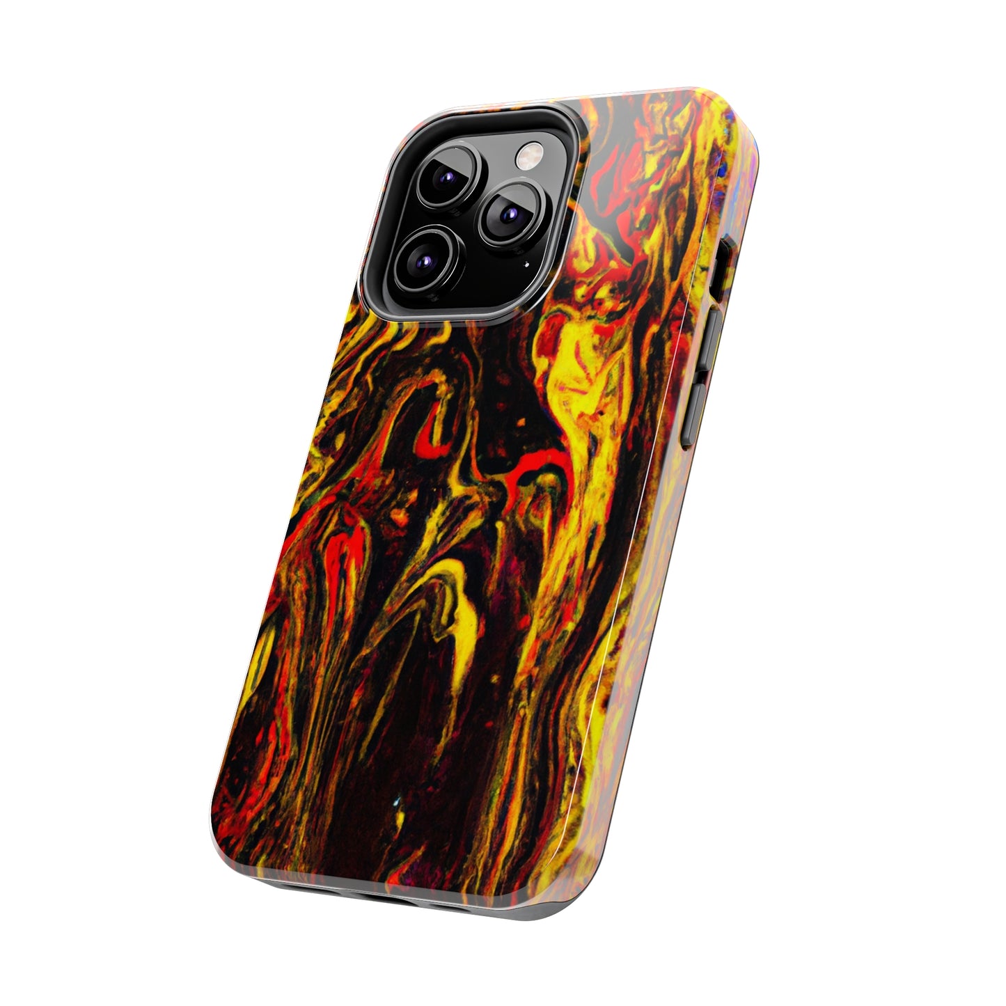Tough Apple iPhone Case Ft. Abstract Black and Yellow